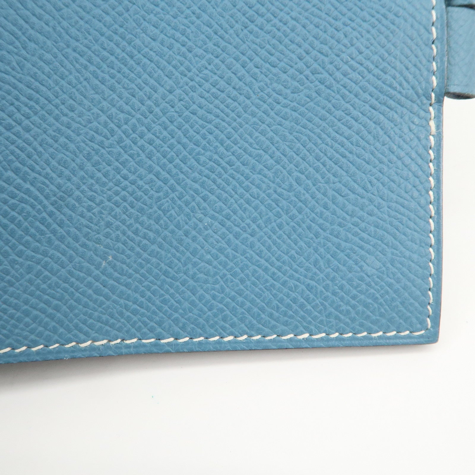 HERMES Agenda PM Veau Epsom Planner Cover □L Stamped Light Blue