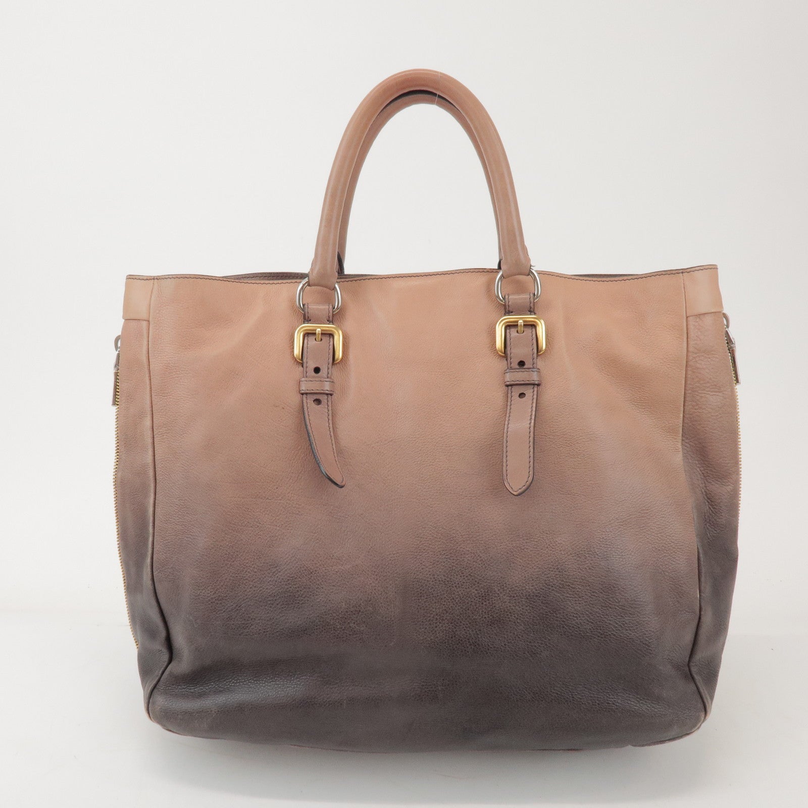 PRADA Leather 2Way Bag Hand Bag Shoulder Bag Brown BN1592