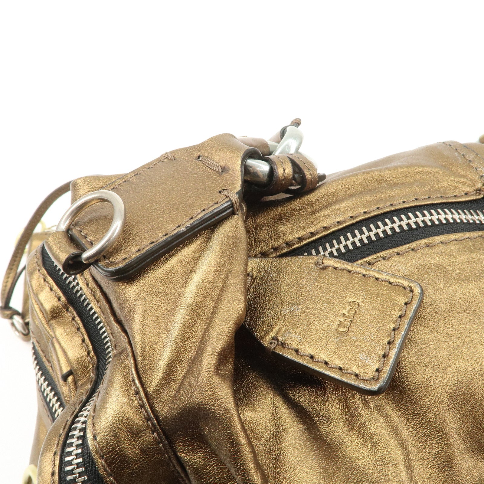 Chloe Betty Leather Shoulder Bag Hand Bag Bronze