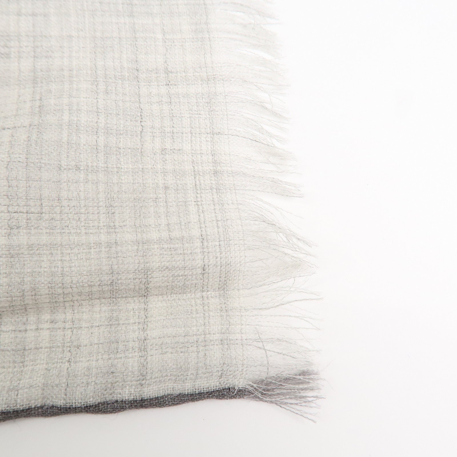 HERMES Rectangle Scarf Maillon et Chﾃｪne Cashmere 100% Gray Red