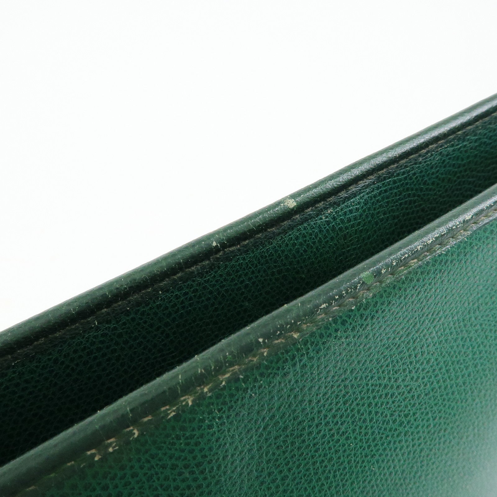 SAINT LAURENT PARIS Y Line Leather Studs Tote Shoulder Bag Green