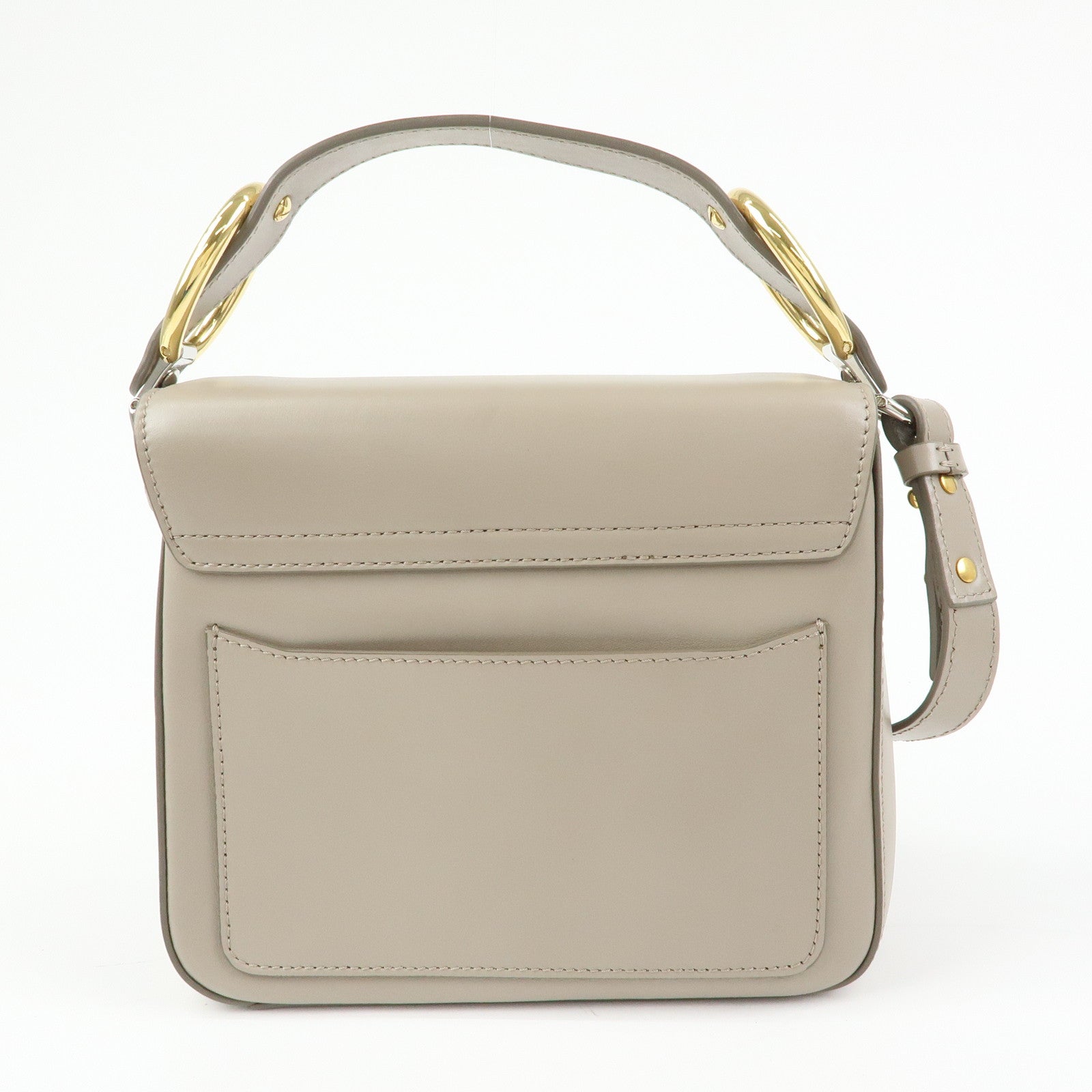 Chloe Chloe C Leather Suede 2Way Hand Bag Shoulder Bag Greige