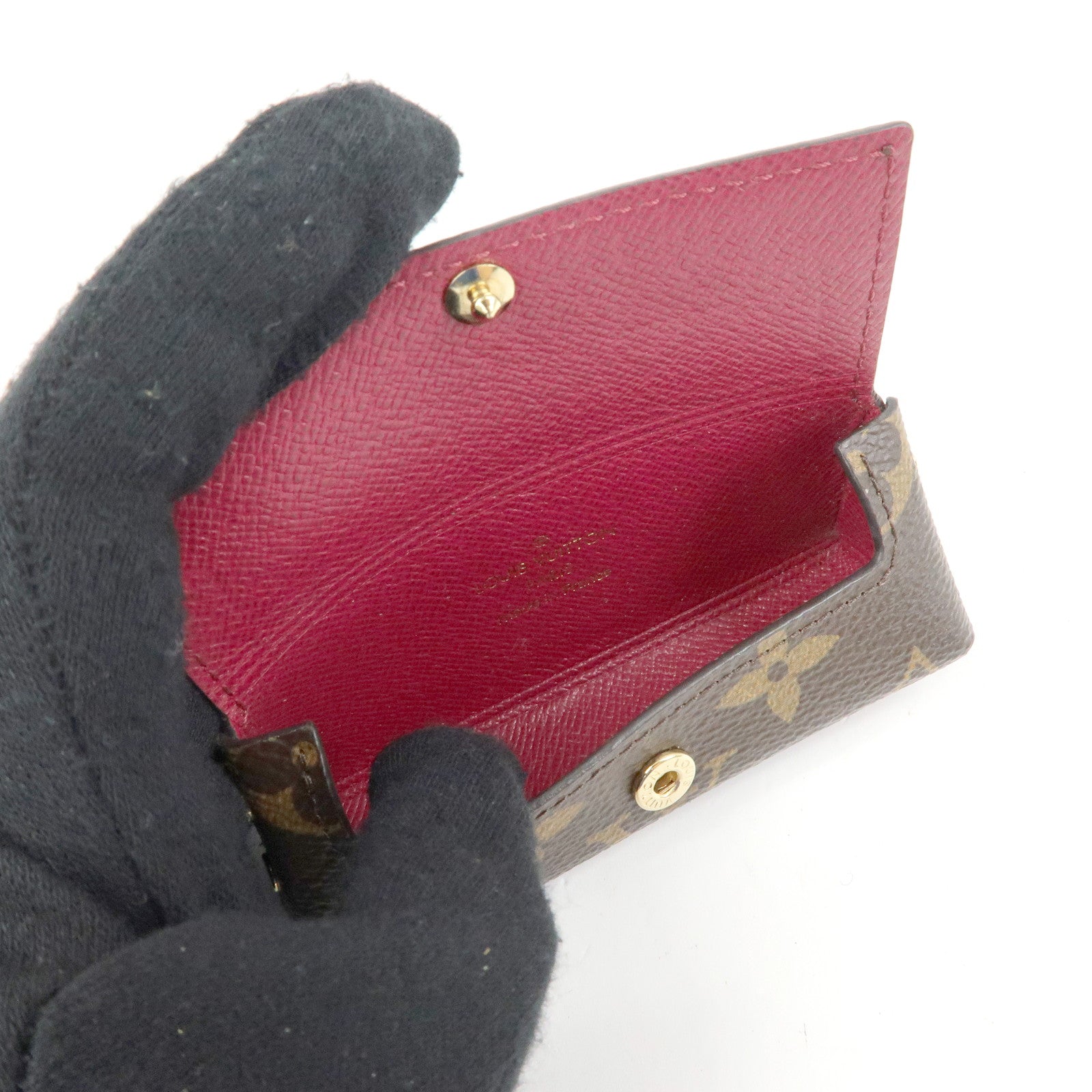 Louis Vuitton Monogram Pochette Rivette Lip Case Fushia M61473
