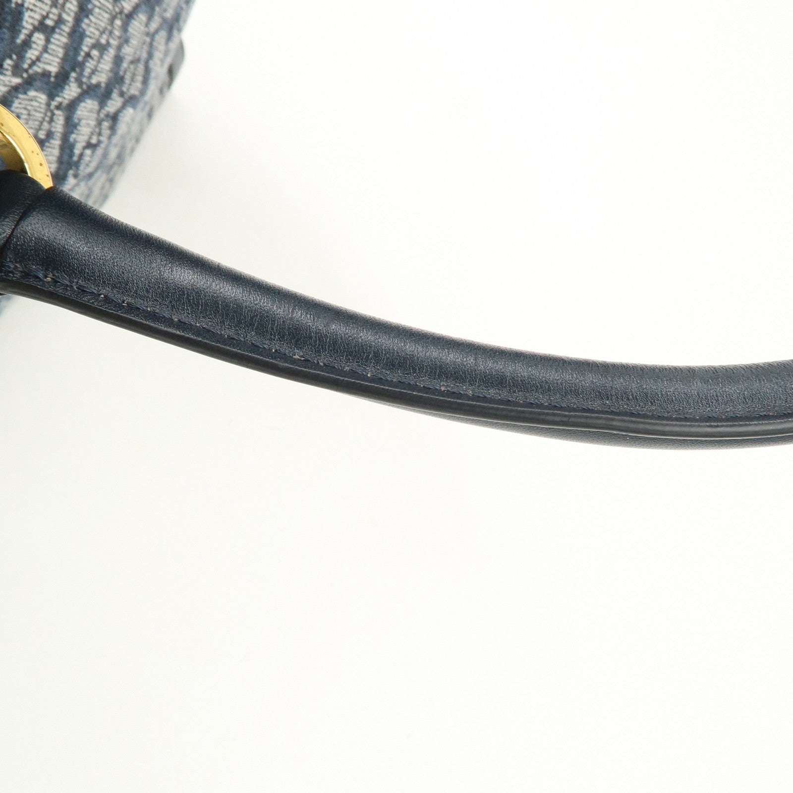 Christian Dior Trotter Canvas Leather Tote Bag Hand Bag Navy Used