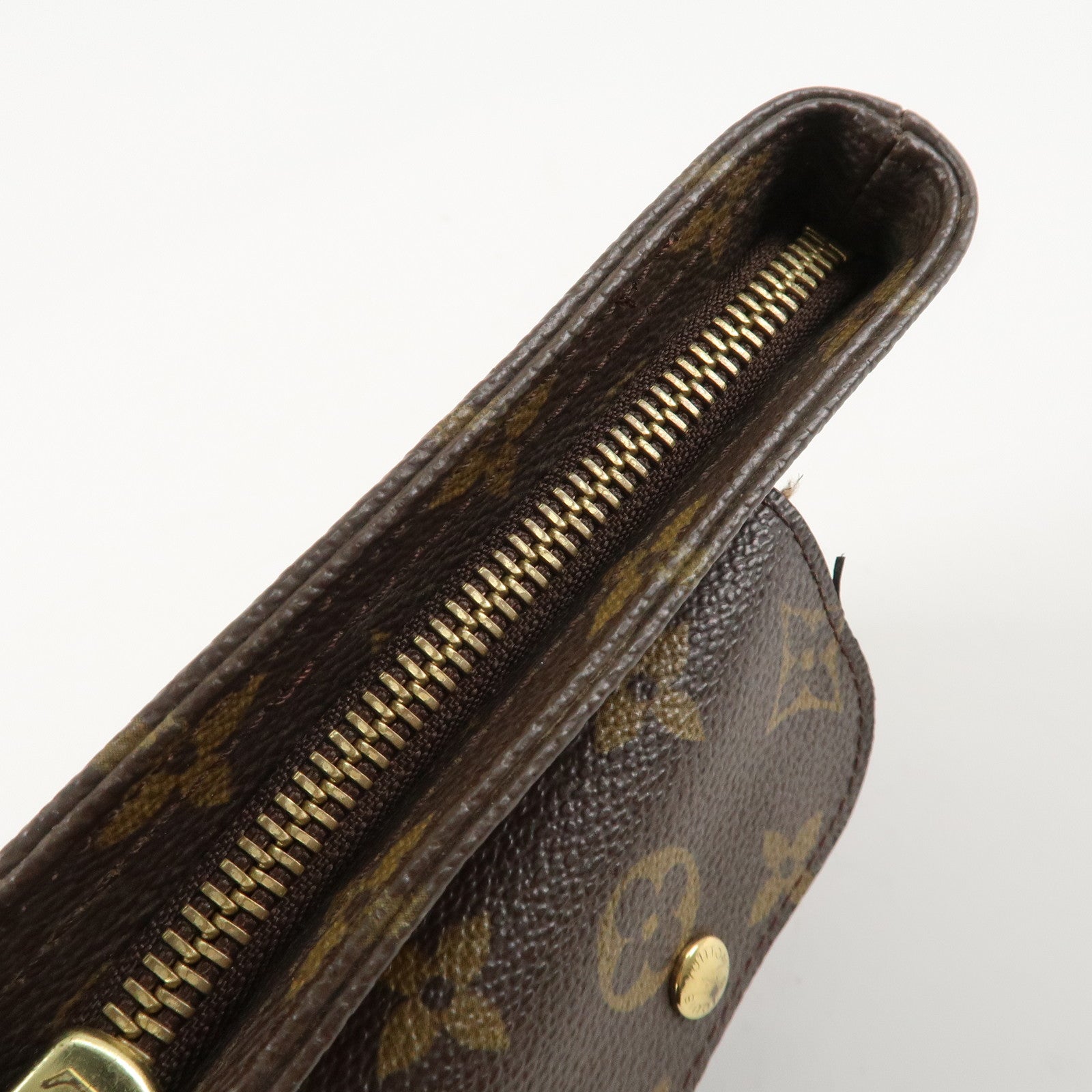 Louis Vuitton Monogram Partition Pouch Wristlet Bag M51901 Used