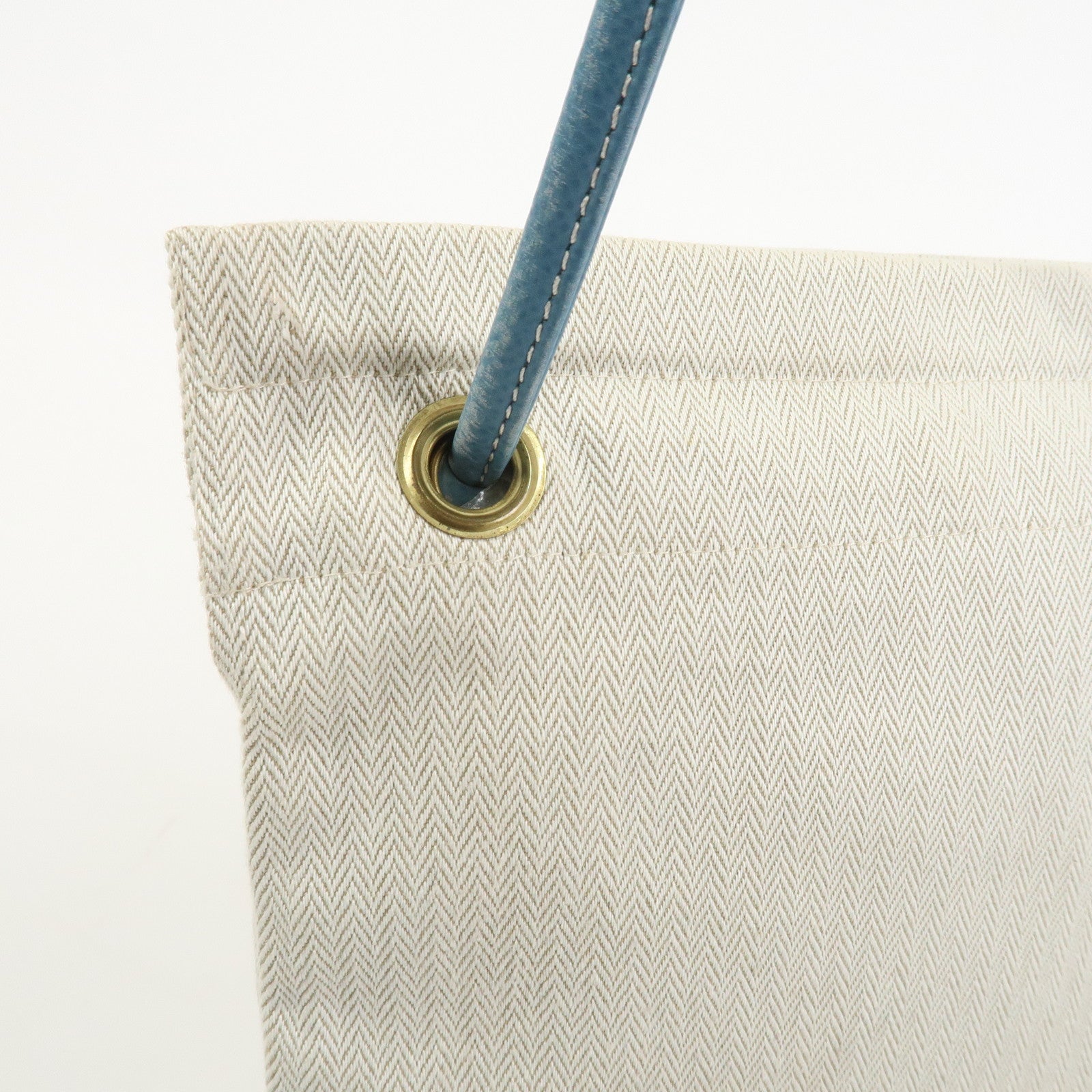 HERMES Aline PM Canvas Leather Shoulder Bag Blue