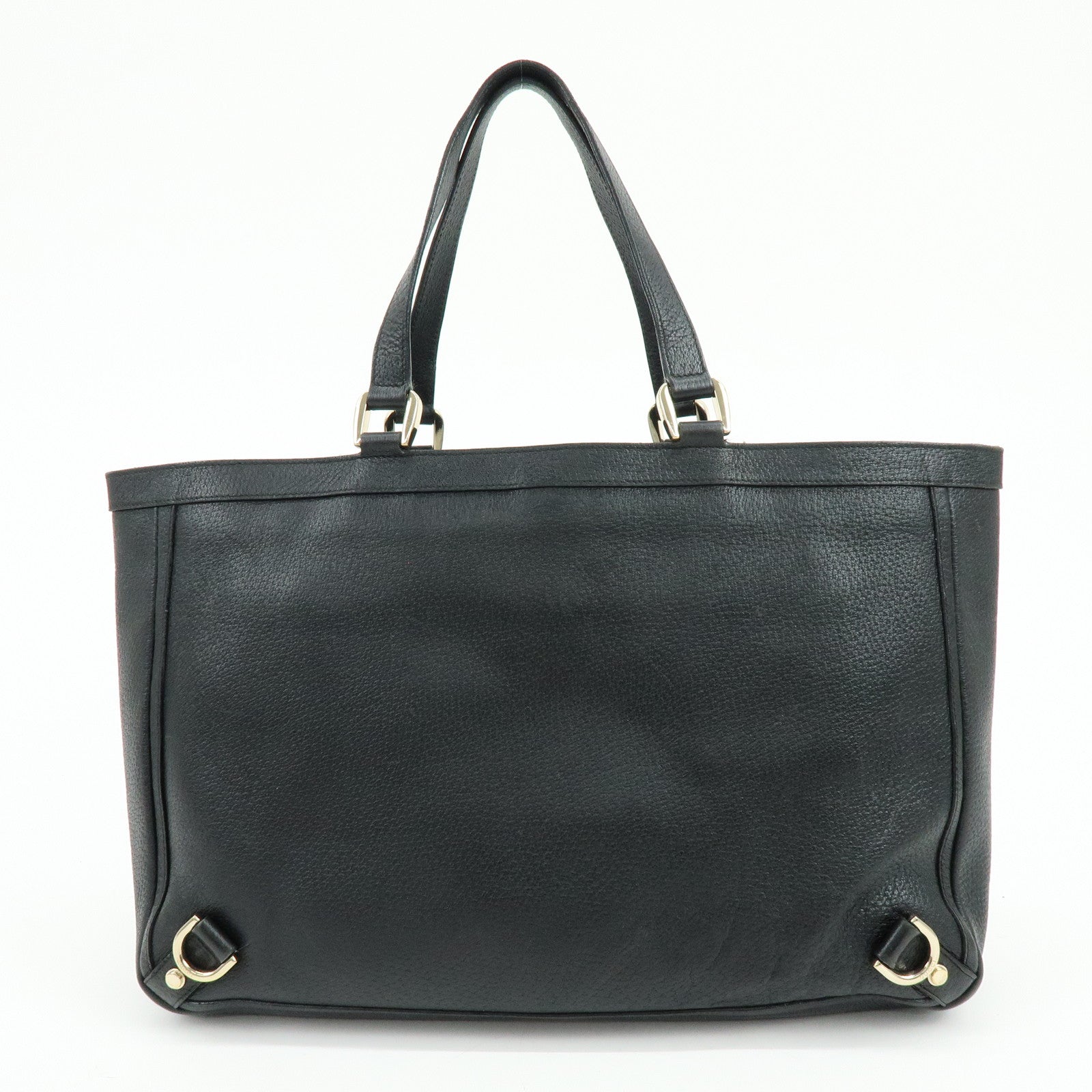 GUCCI Abbey Leather Tote Bag Shoulder Bag Black 141472