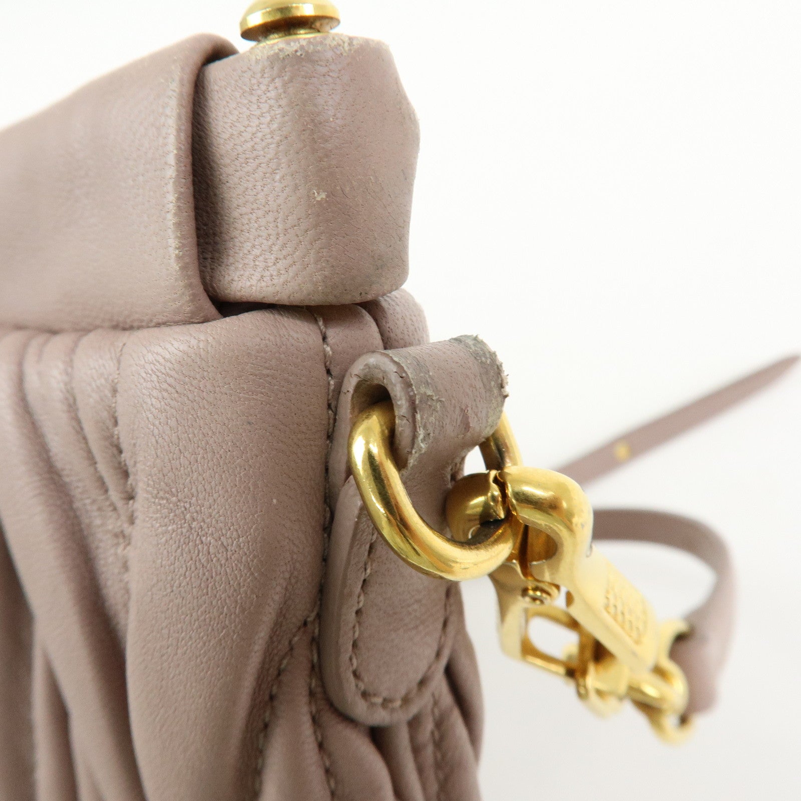 MIU MIU Matelasse Nappa Leather 2Way Bag Hand Shoulder Bag 5N1572
