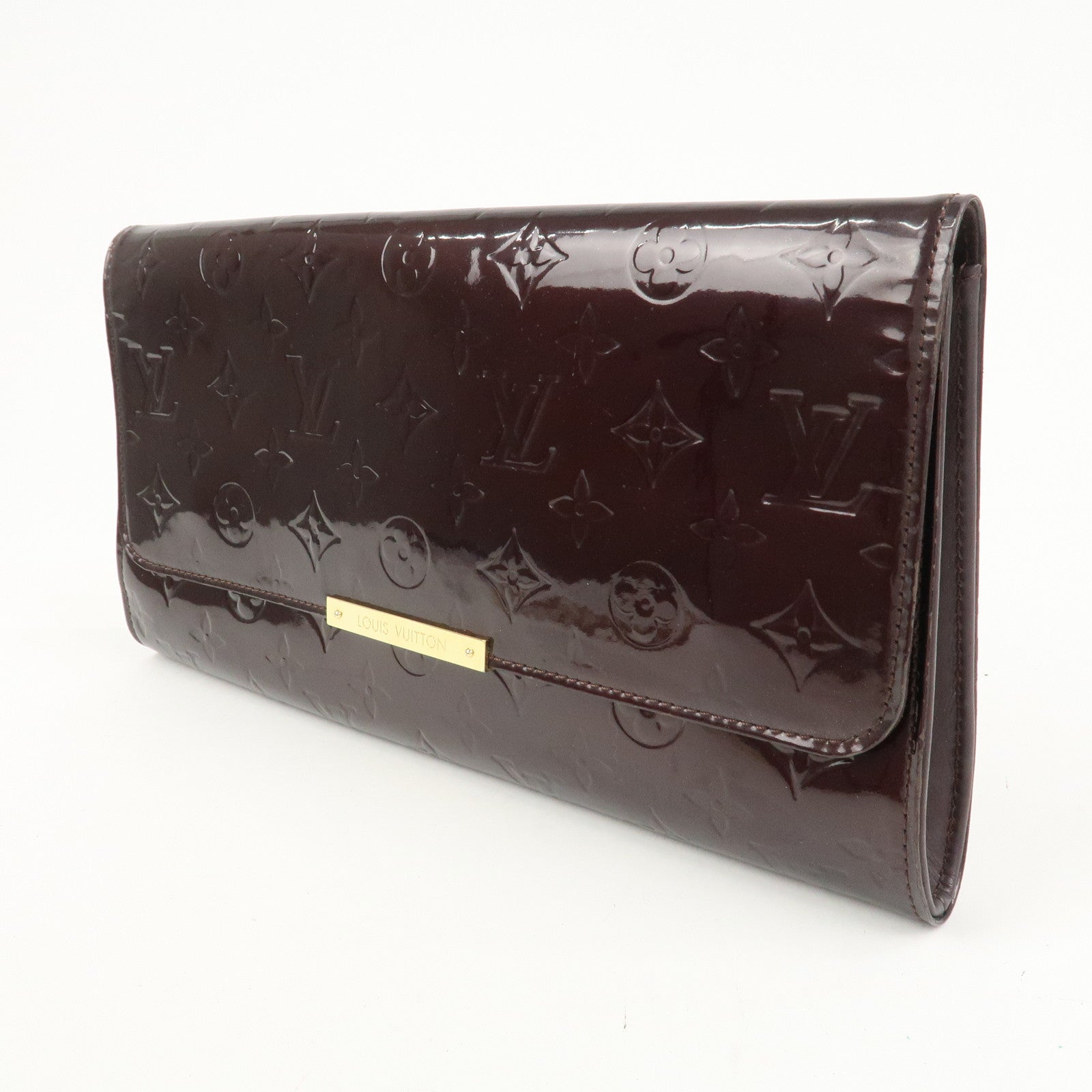 Louis Vuitton Monogram Vernis Robertson Clutch Bag Amarante M91548
