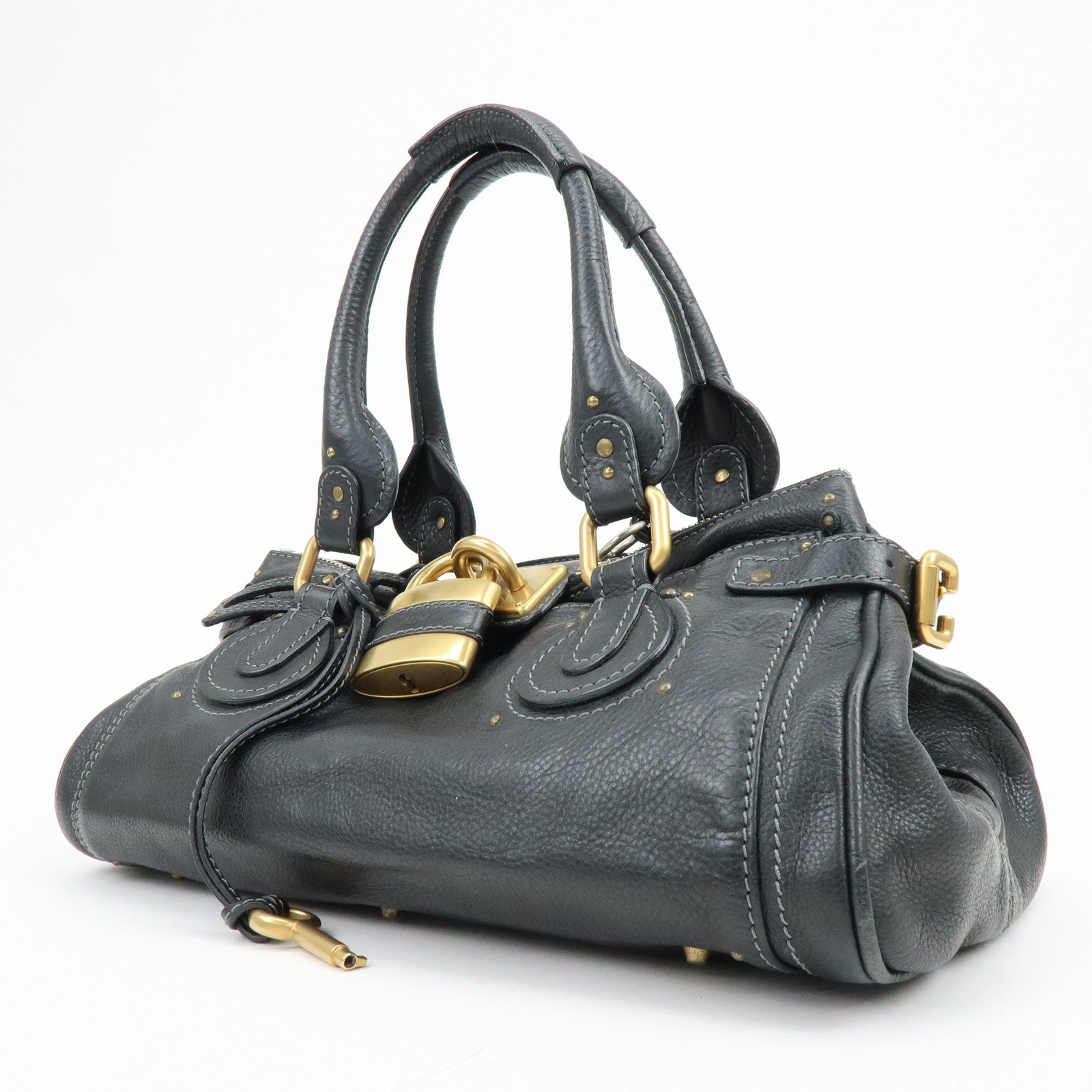 Chloe Paddington Leather Hand Bag Shoulder bag Black