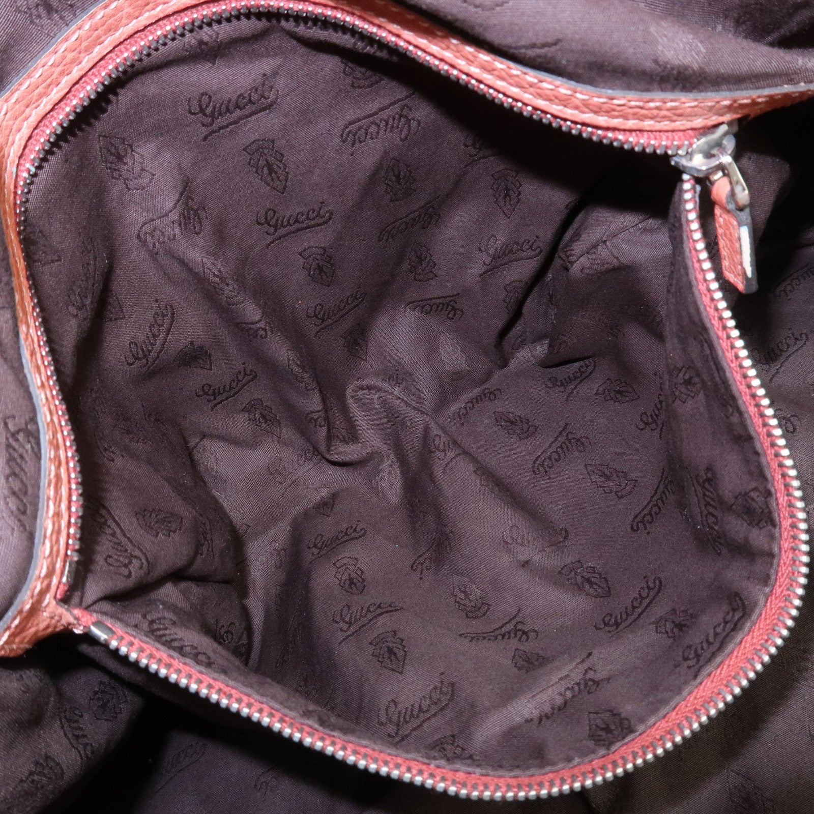 GUCCI Bamboo Leather Boston Bag Shoulder Bag Coral 232959