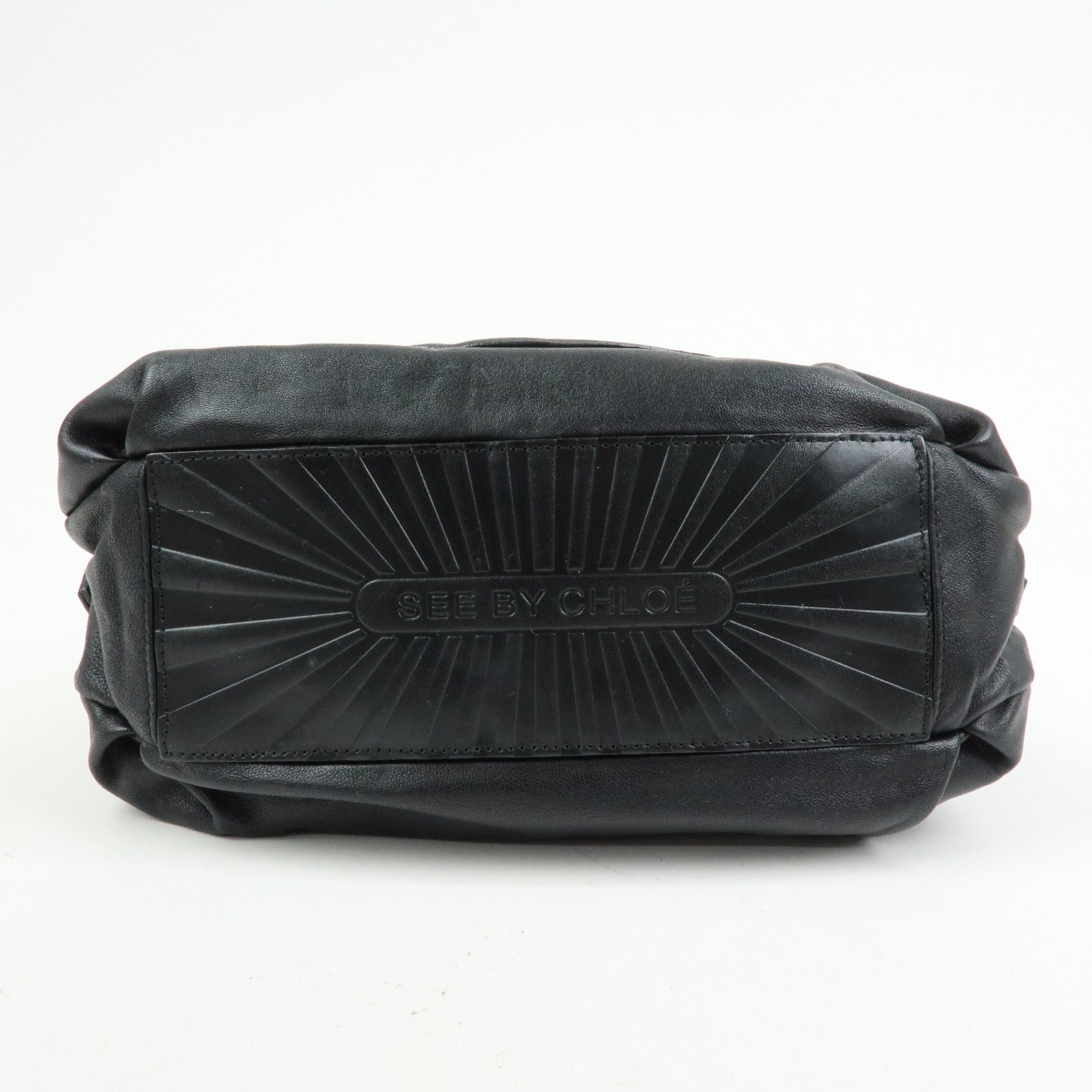 Chloe See by Chloe Leather Shoulder Bag Hand Bag Black