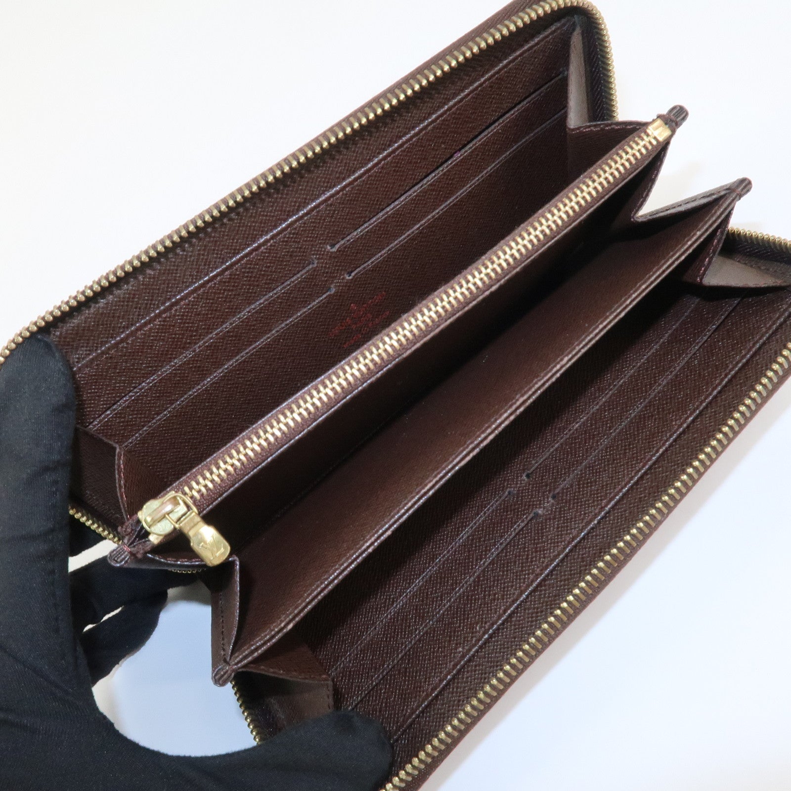 Louis Vuitton Damier Canvas Zippy Wallet Old Style Brown N60015