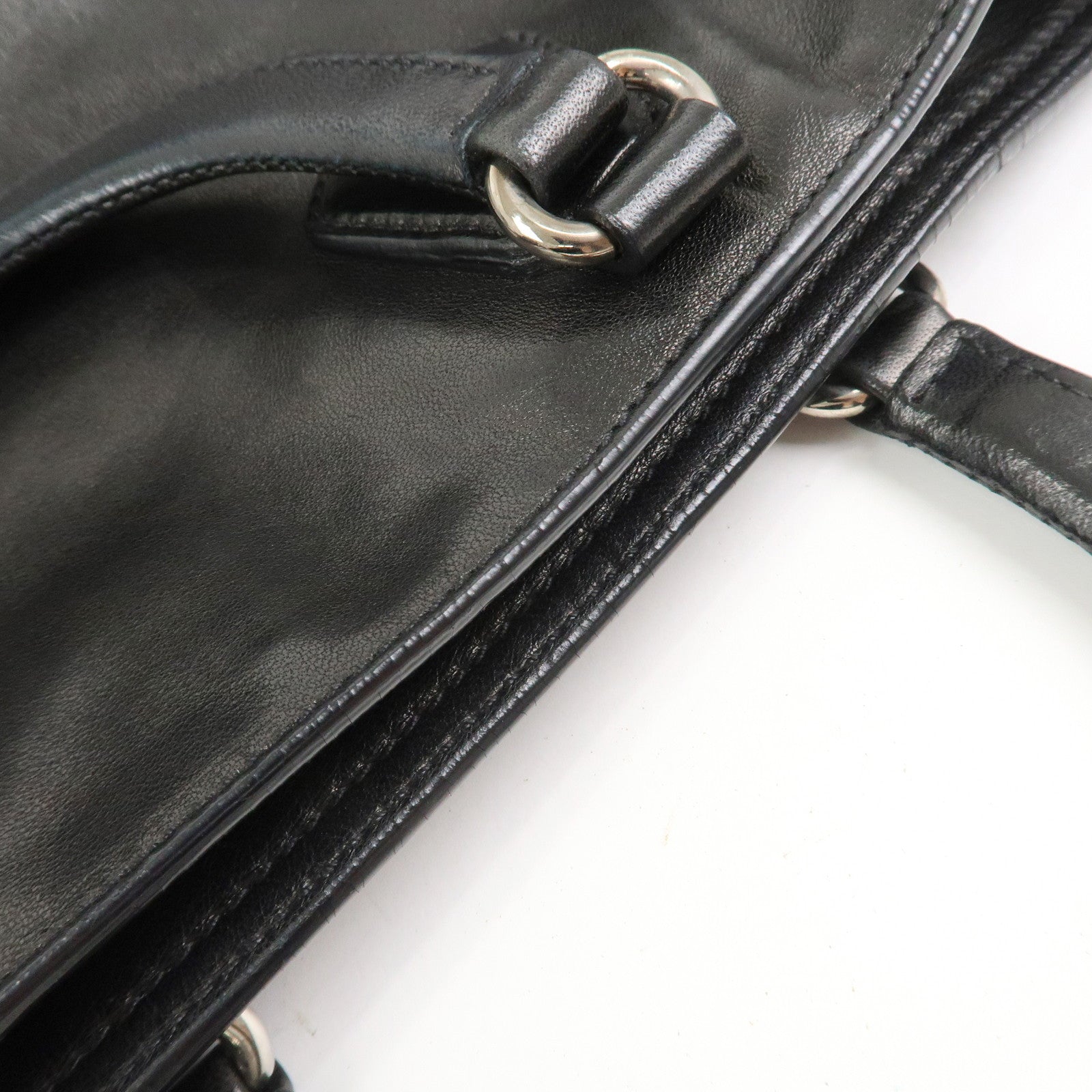 PRADA Logo Nappa Leather 2Way Bag Hand Bag Shoulder Bag Black