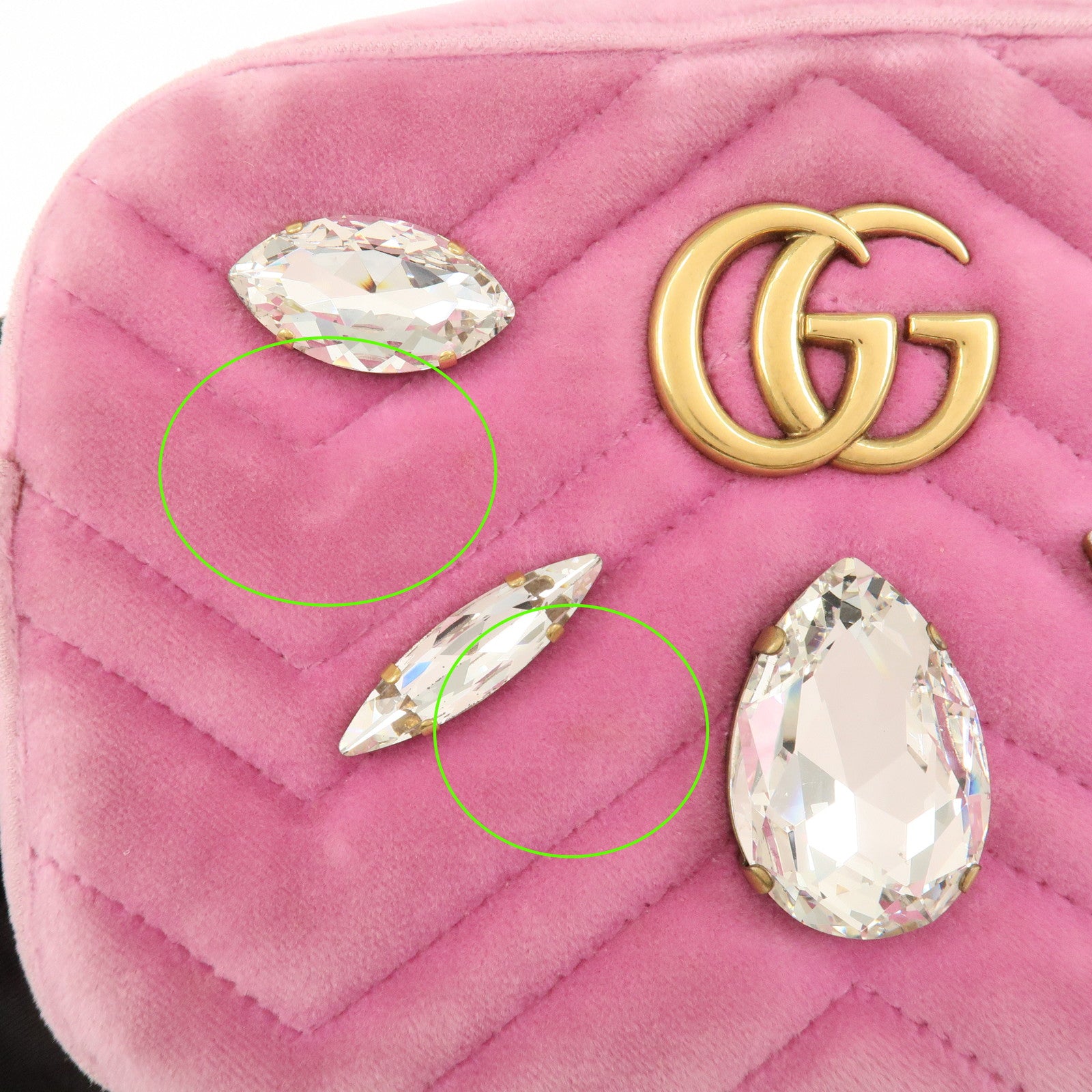 GUCCI GG Marmont Velour Shoulder Bag Corssbody Bag Pink 448065