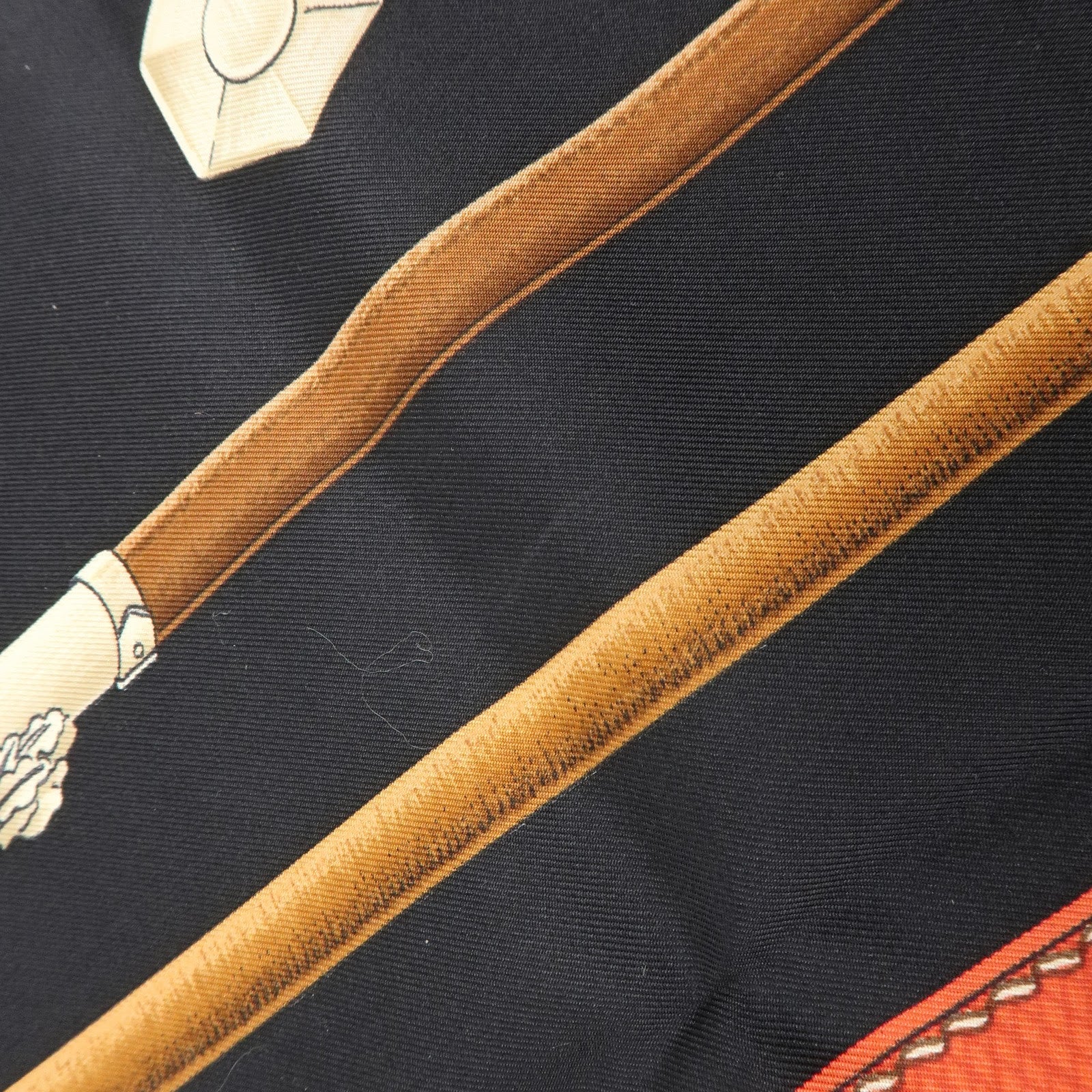 HERMES Carre 90 Silk 100% Scarf CANNES ET POMMEAUX Black Red Brown