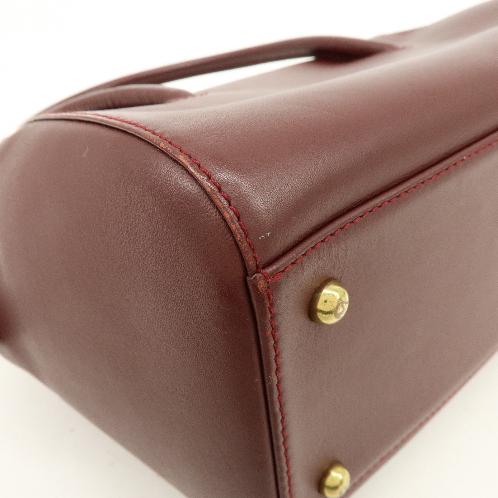 Cartier Must de Cartier Leather Hand Bag Tote Bag Bordeaux