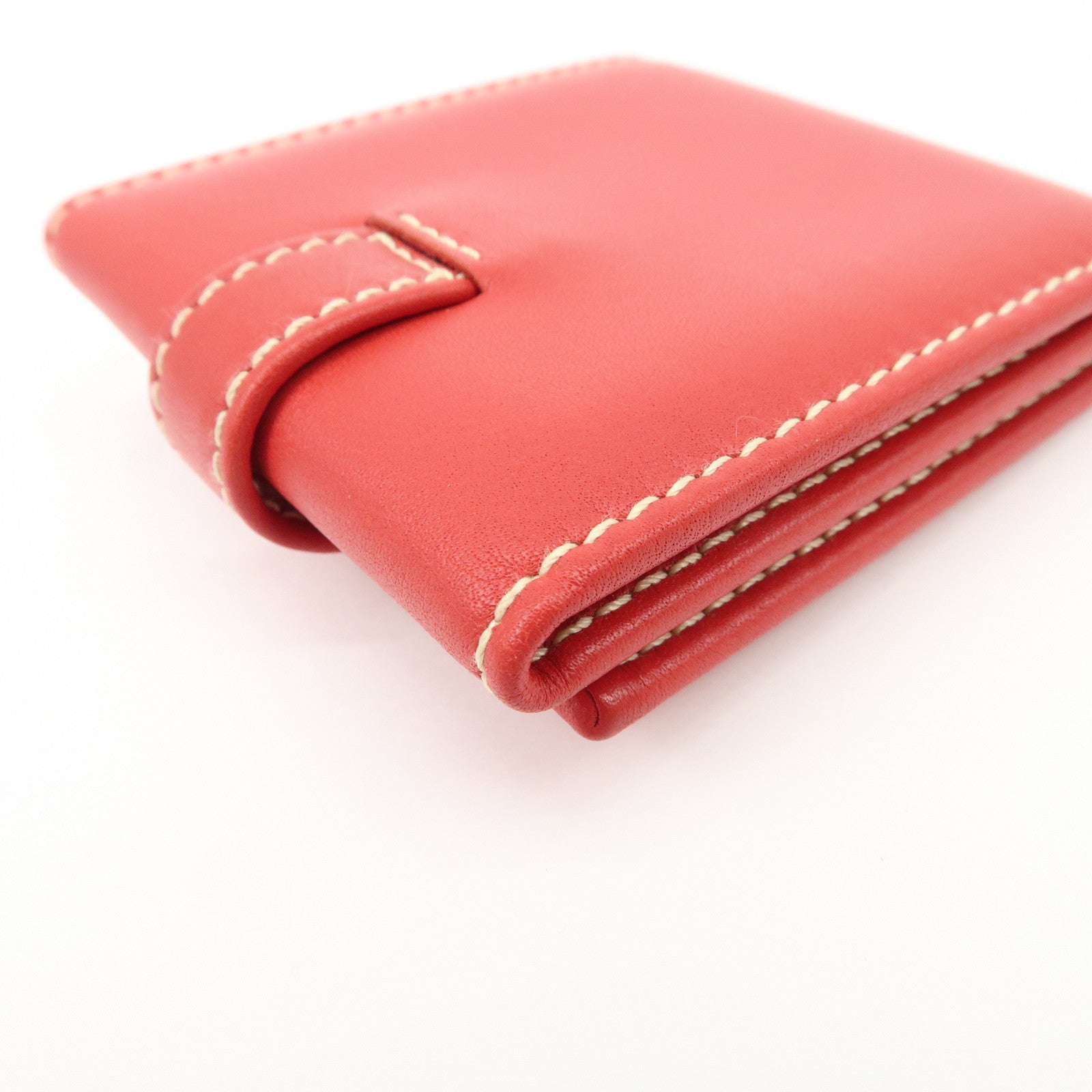 LOEWE Leather Tri-Fold Square Photo Case  Red