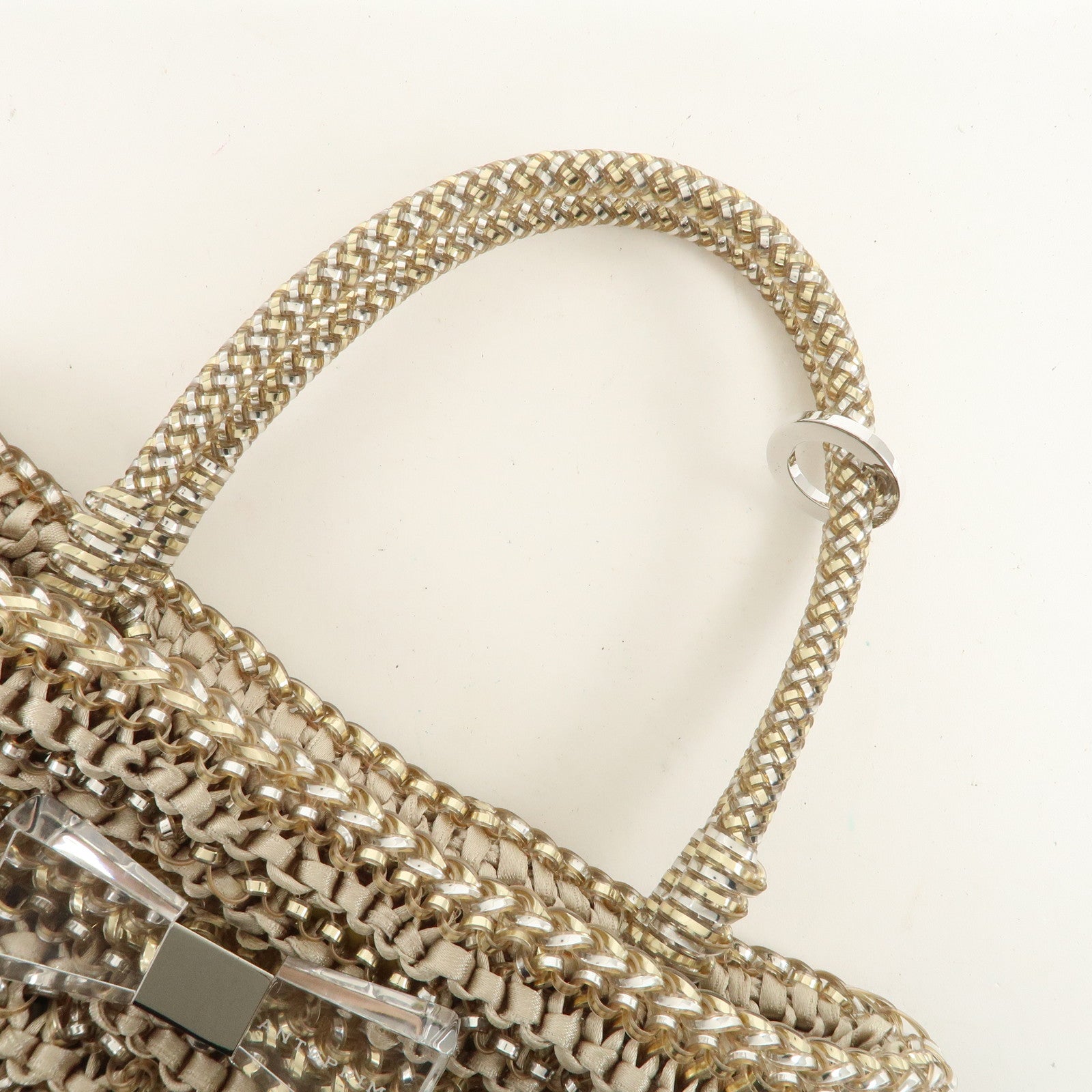 ANTEPRIMA Wire Bag PVC 2Way Bag Hand Bag Shoulder Bag Beige