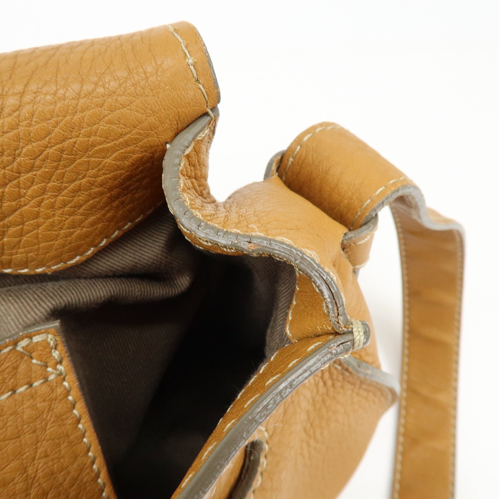 Chloe Marcie Leather Shoulder Bag Saddle Bag Crossbody Bag Brown