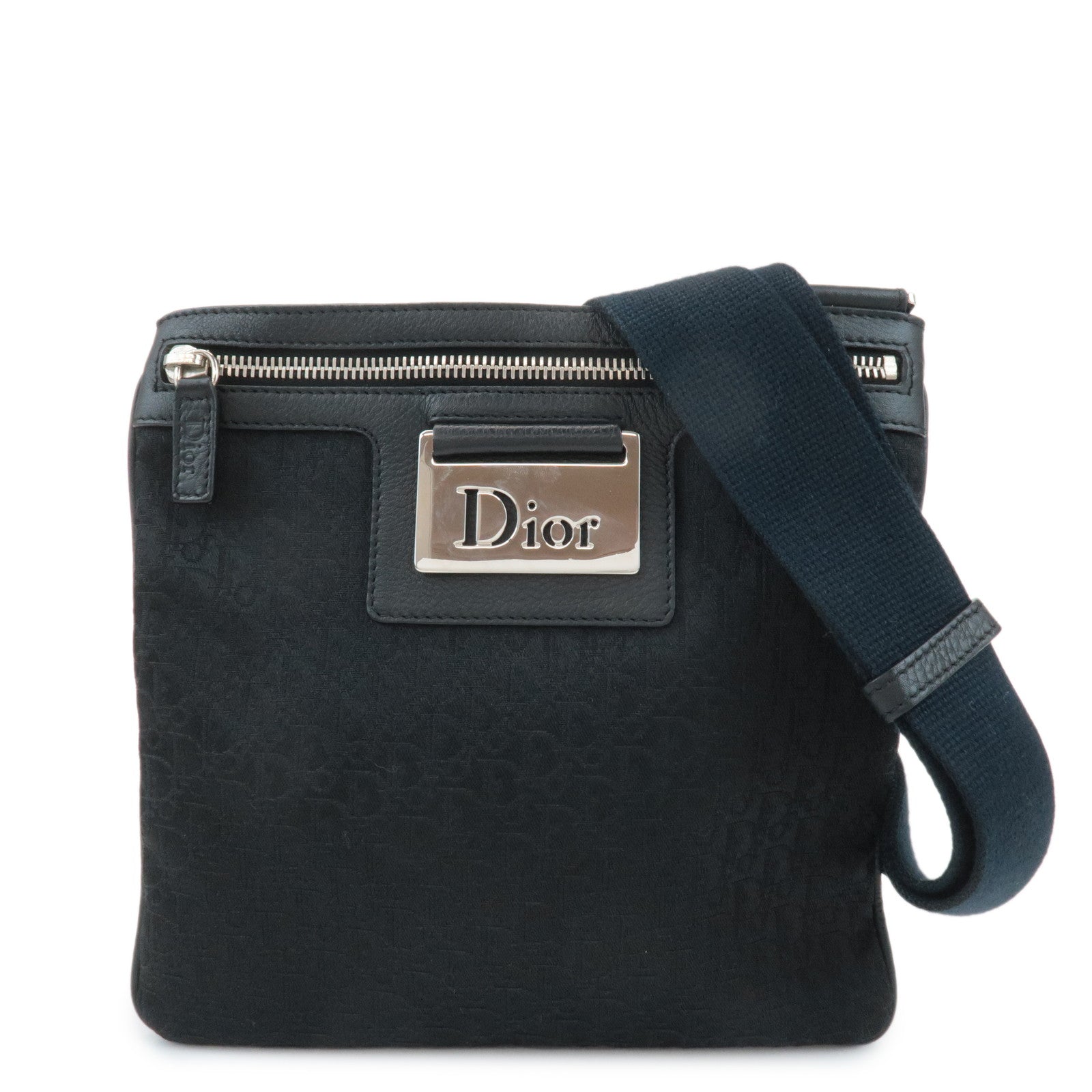 Christian Dior Trotter Street Chic Leather Canvas Shoulder Bag Used