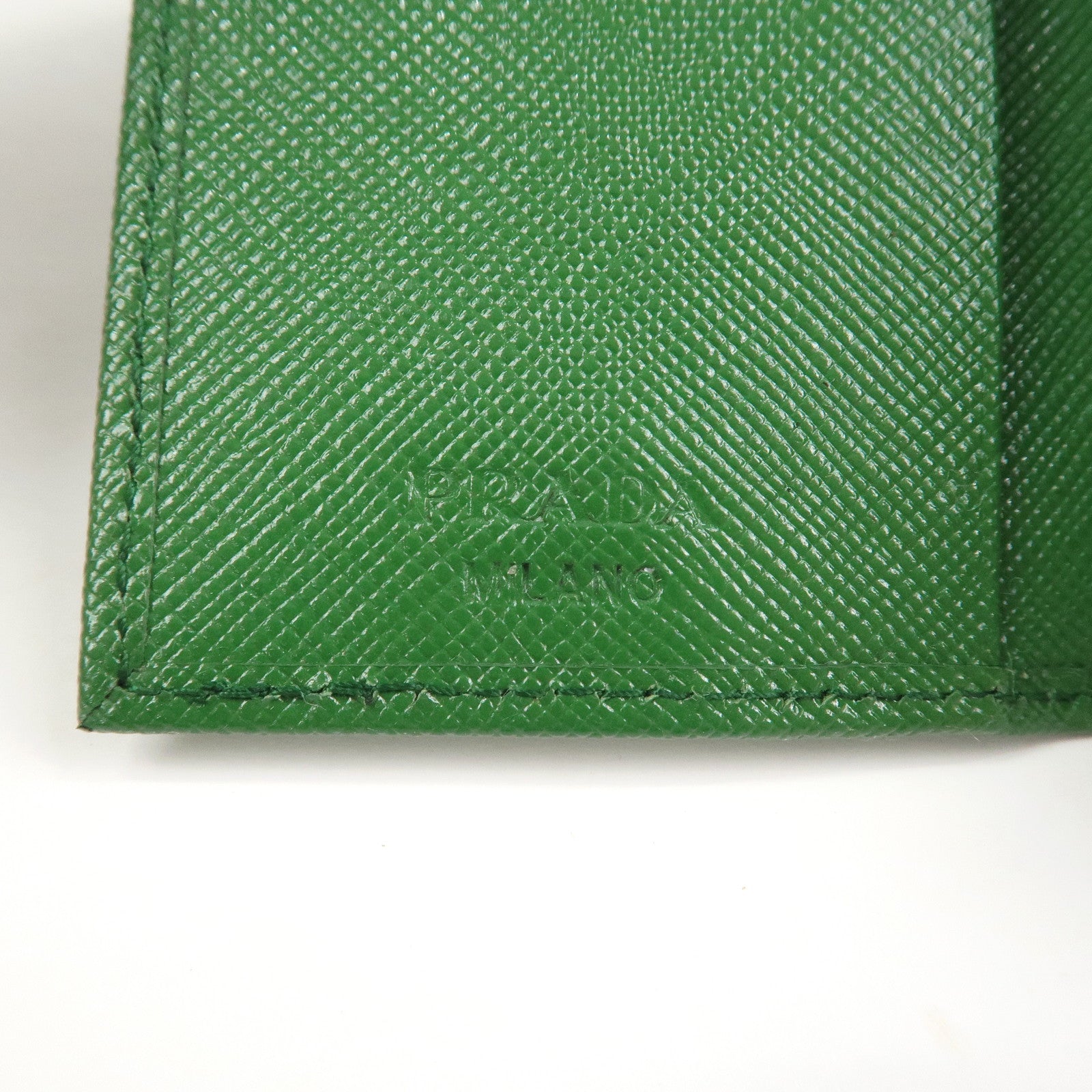 PRADA Logo Saffiano Leather 6 Rings Key Case Green 1M0222