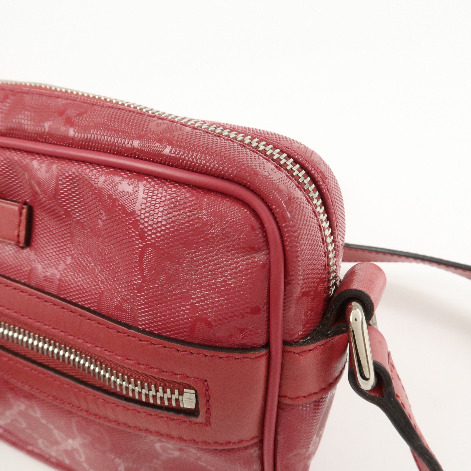 GUCCI GG Imprime GG Supreme Leather Shoulder Bag Pink 201447