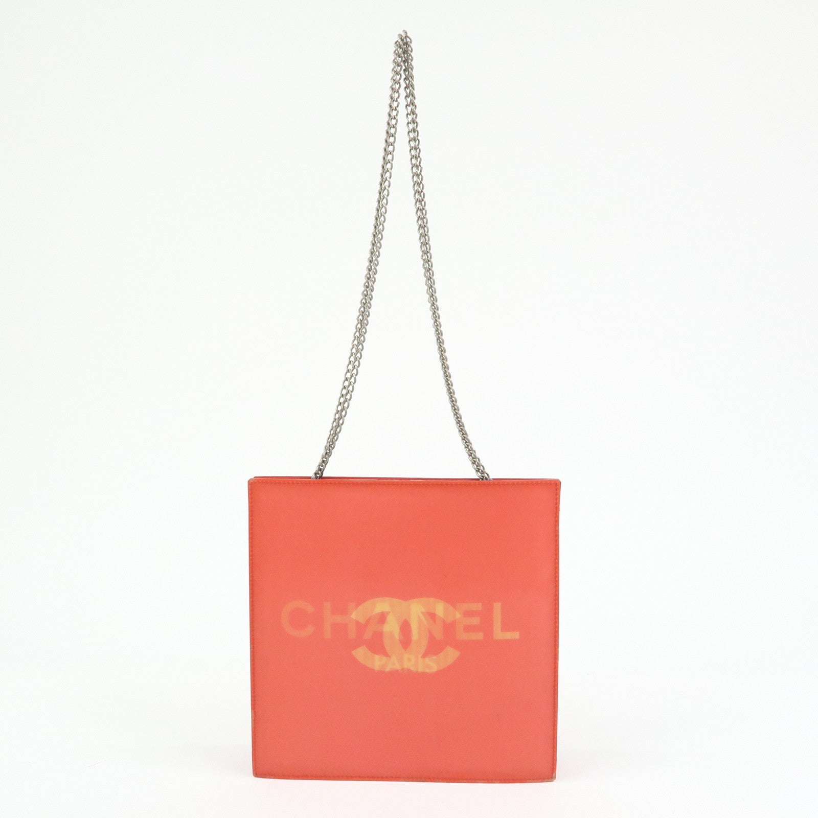 CHANEL COCO Mark PVC Hologram Chain Shoulder Bag Red