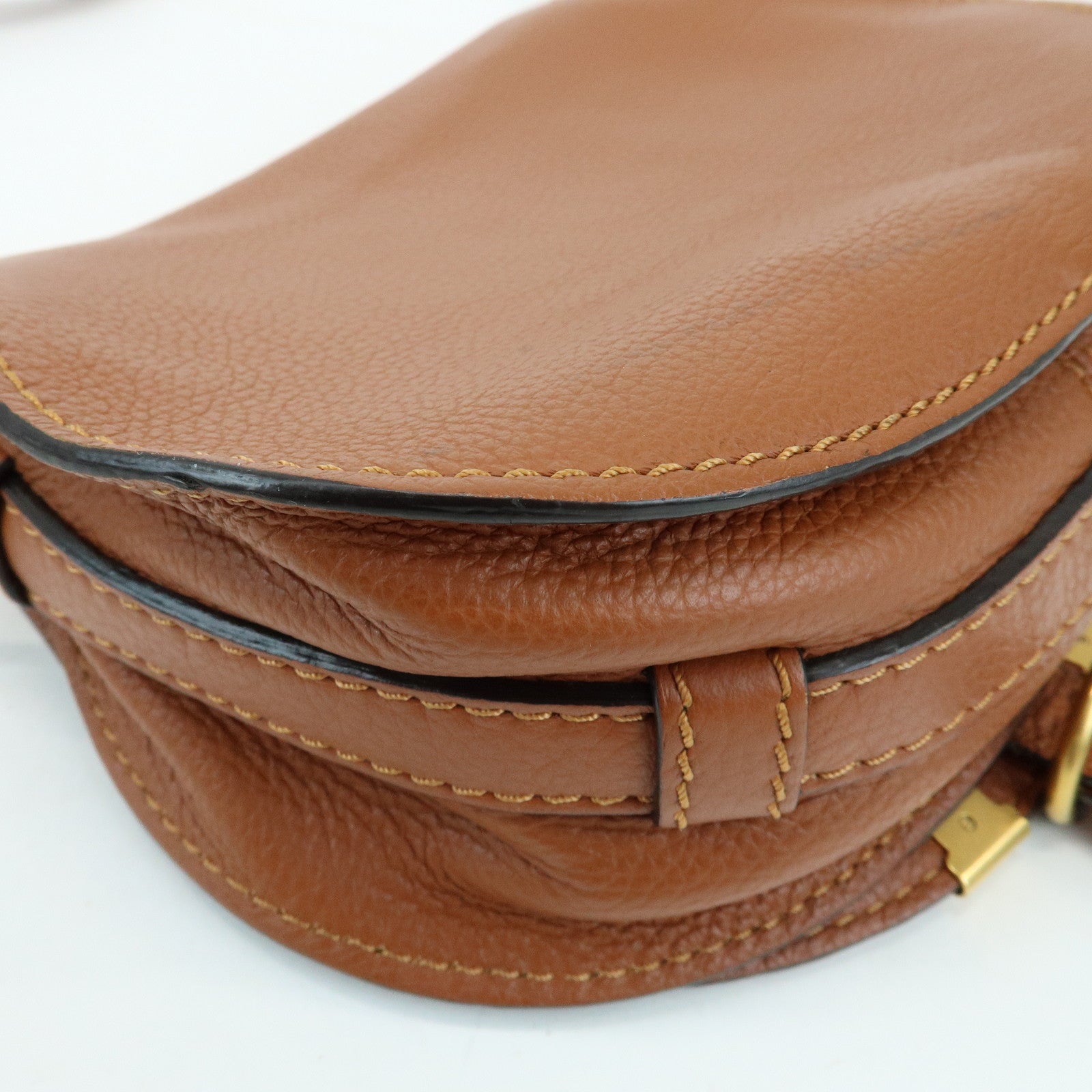 Chloe Marcie Leather Shoulder Bag Crossbody Bag Brown