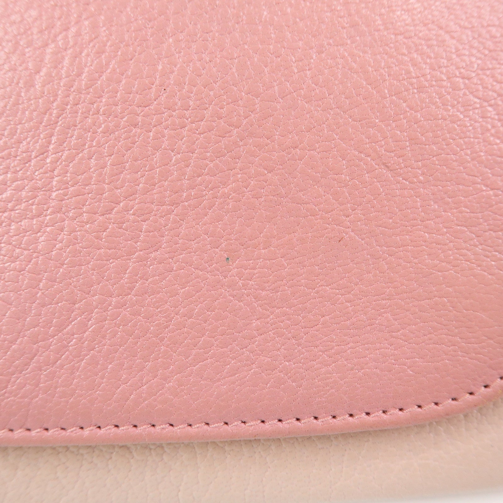 MIU MIU Madras Leather Chain Shoulder Wallet Bag Pink 5M1290