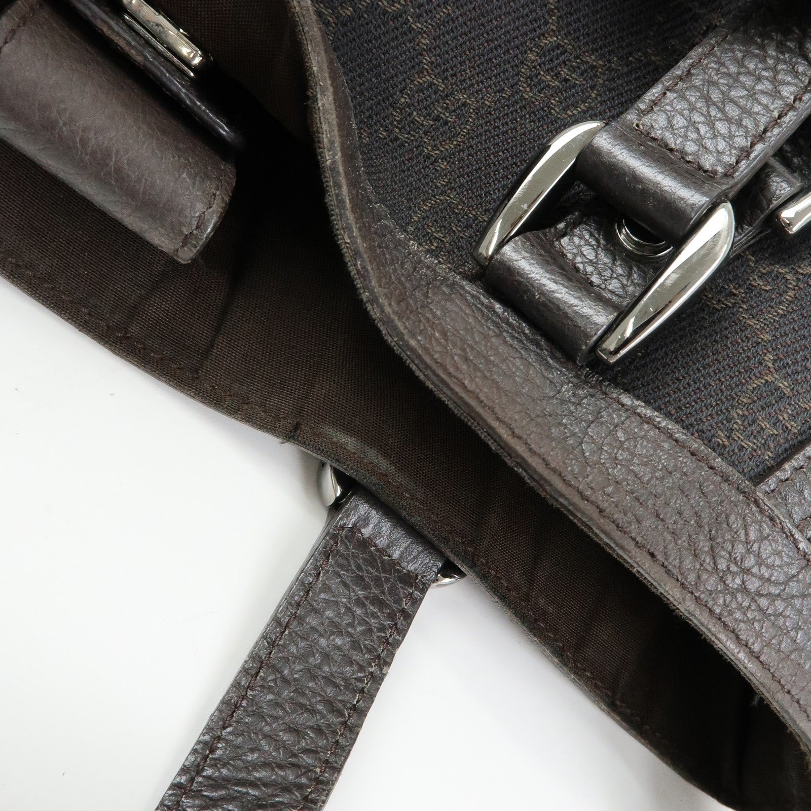 GUCCI GG Denim Leather 2Way Bag Shoulder Bag Dark Brown 268641