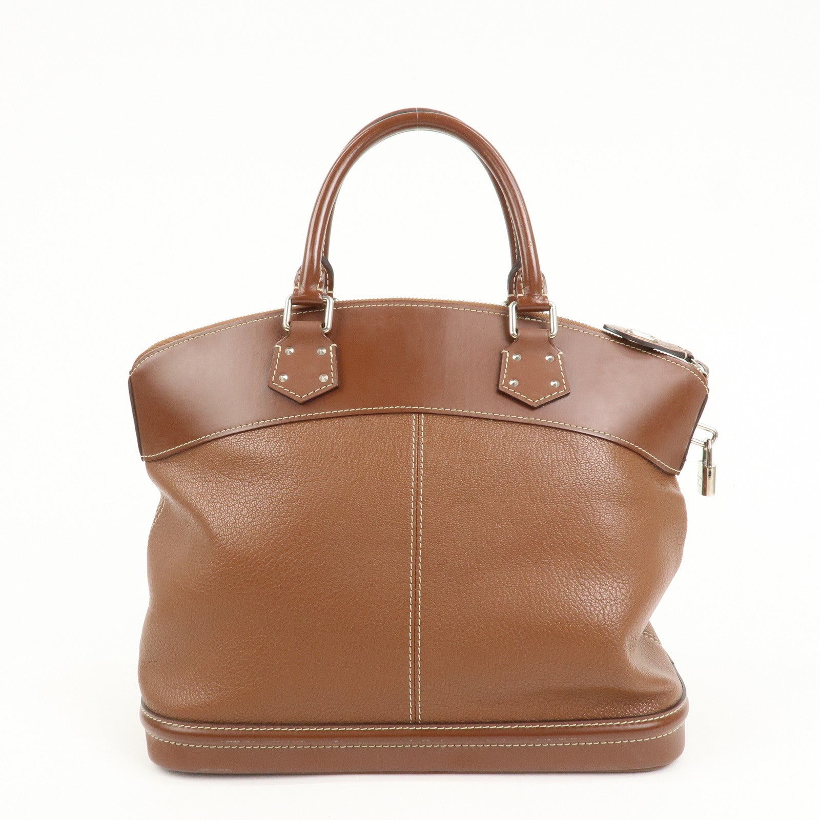 Louis Vuitton Suhari Leather Lock it MM Hand Bag Sienne M91889