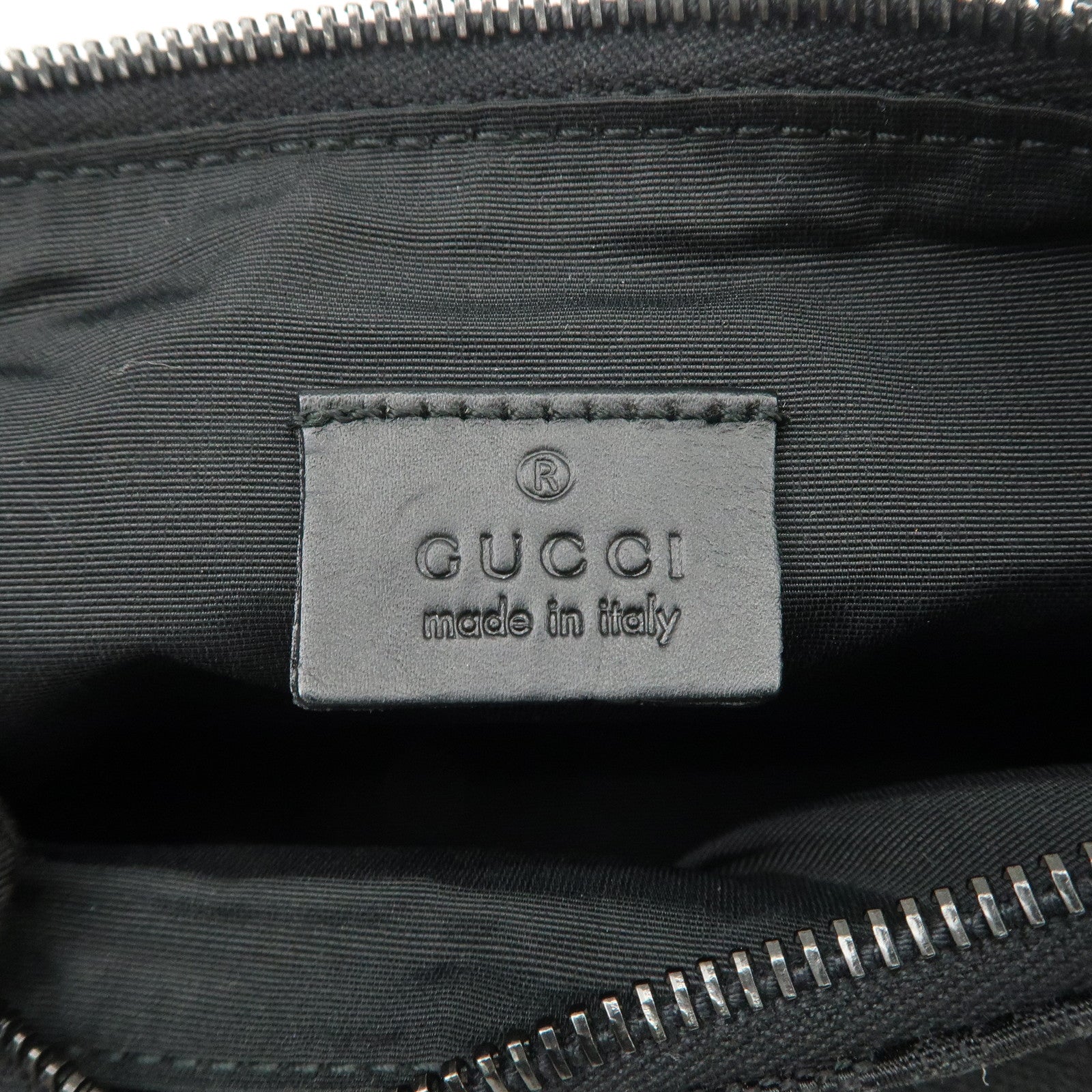 GUCCI GG Canvas Leather Accessory Pouch Hand Bag Black 103399 Used