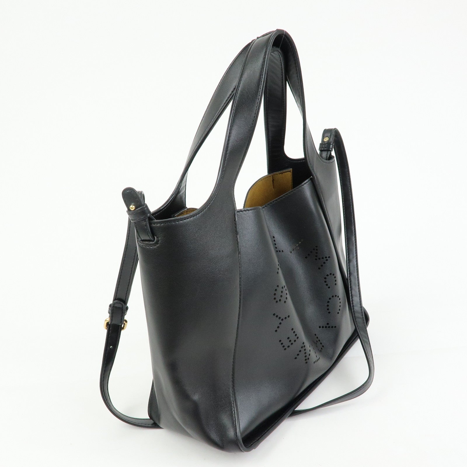 STELLA MCCARTNEY Leather 2Way Hand Bag Shoulder Bag Black