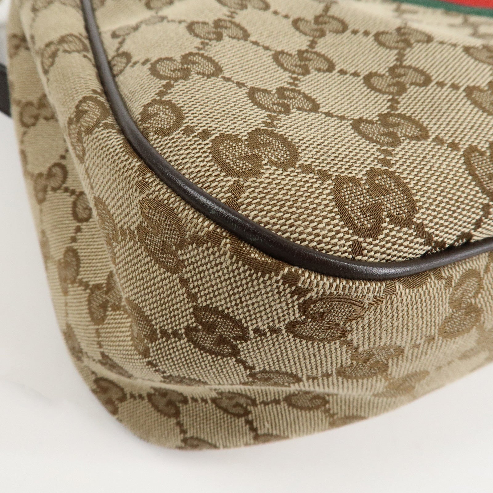 GUCCI Sherry GG Canvas Leather Shoulder Bag Beige 388921 Used