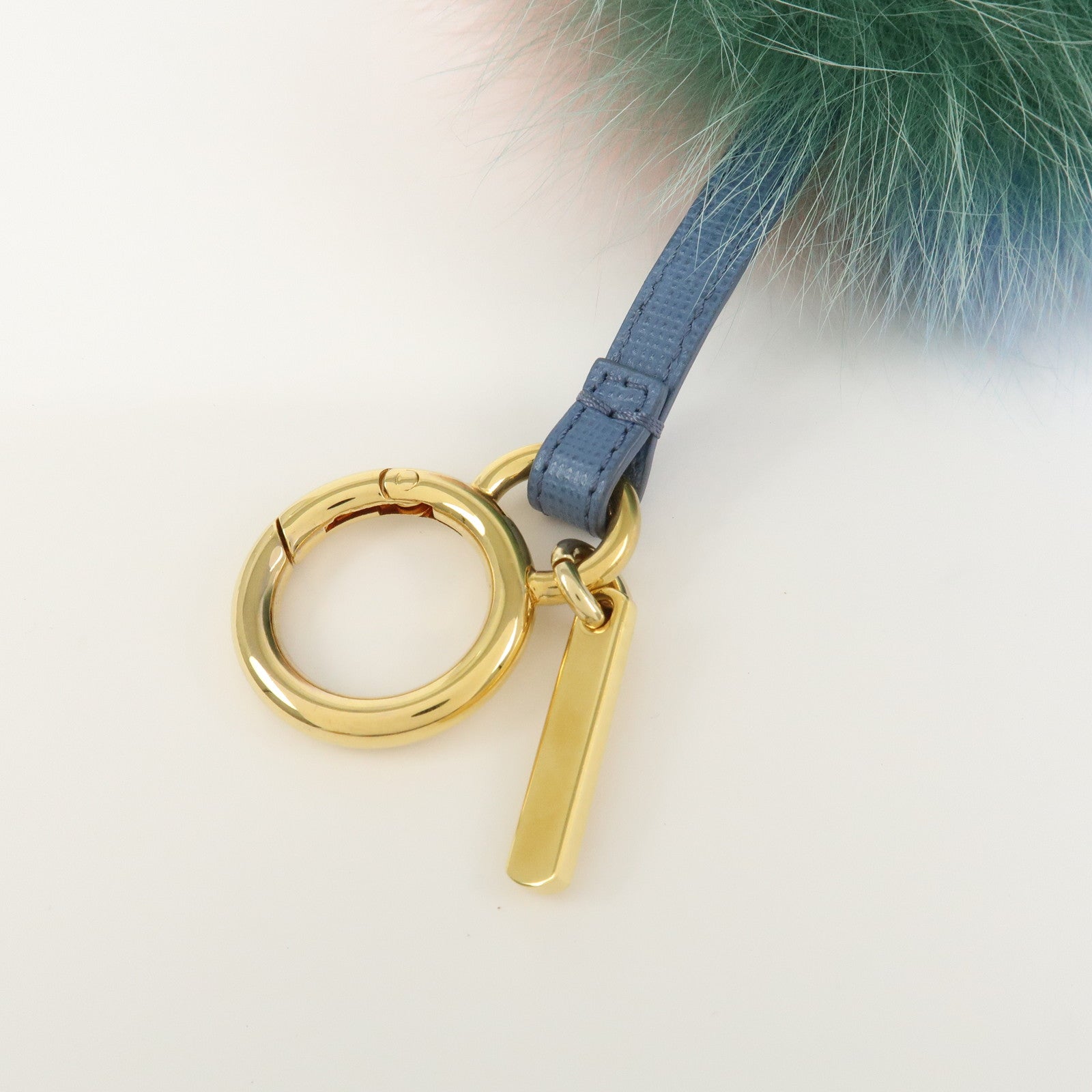 FENDI Pom Pom Fur Charm Key Chain Bag Charm Pink Green Blue 7AR259