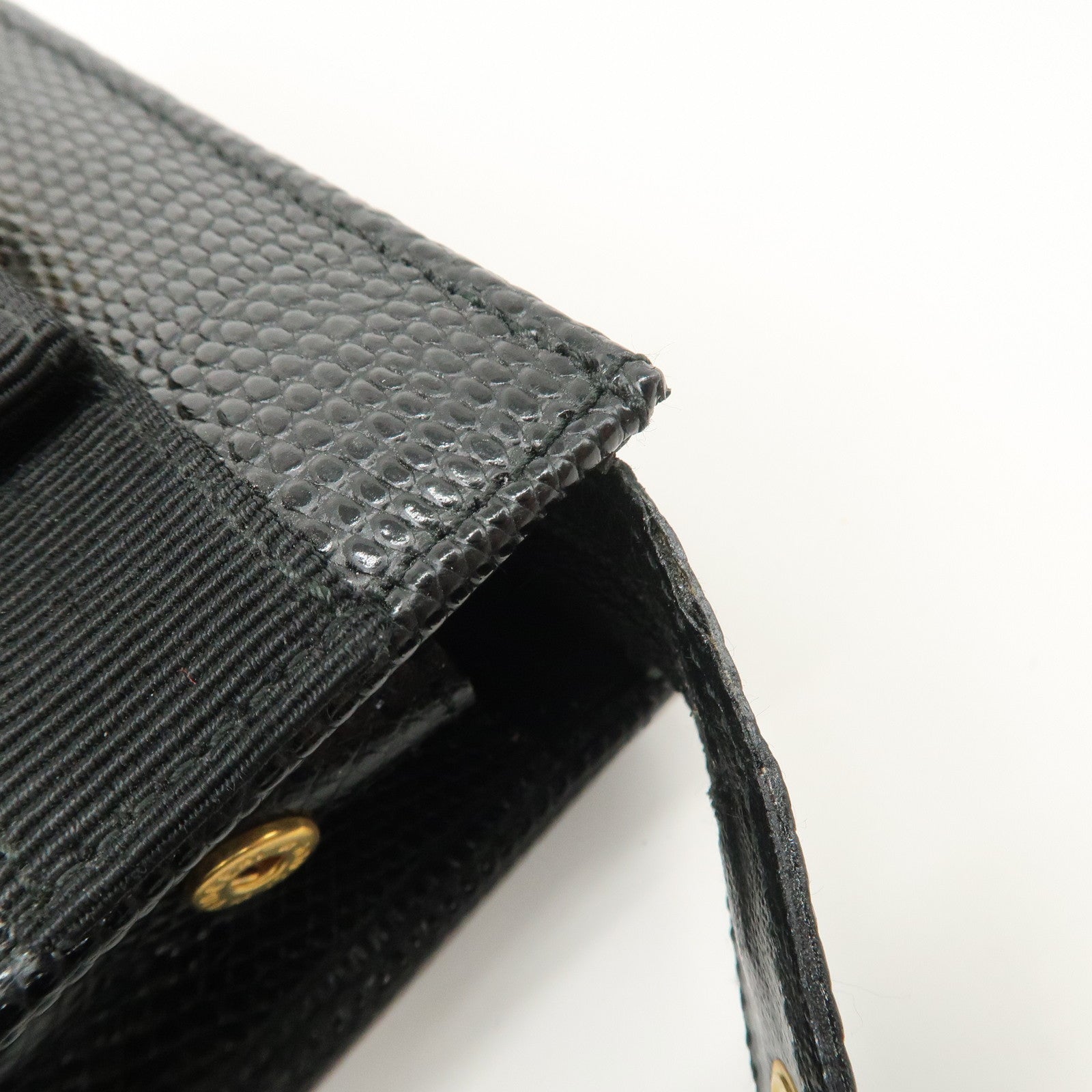 Ferragamo Vara Ribbon Leather Pouch Black