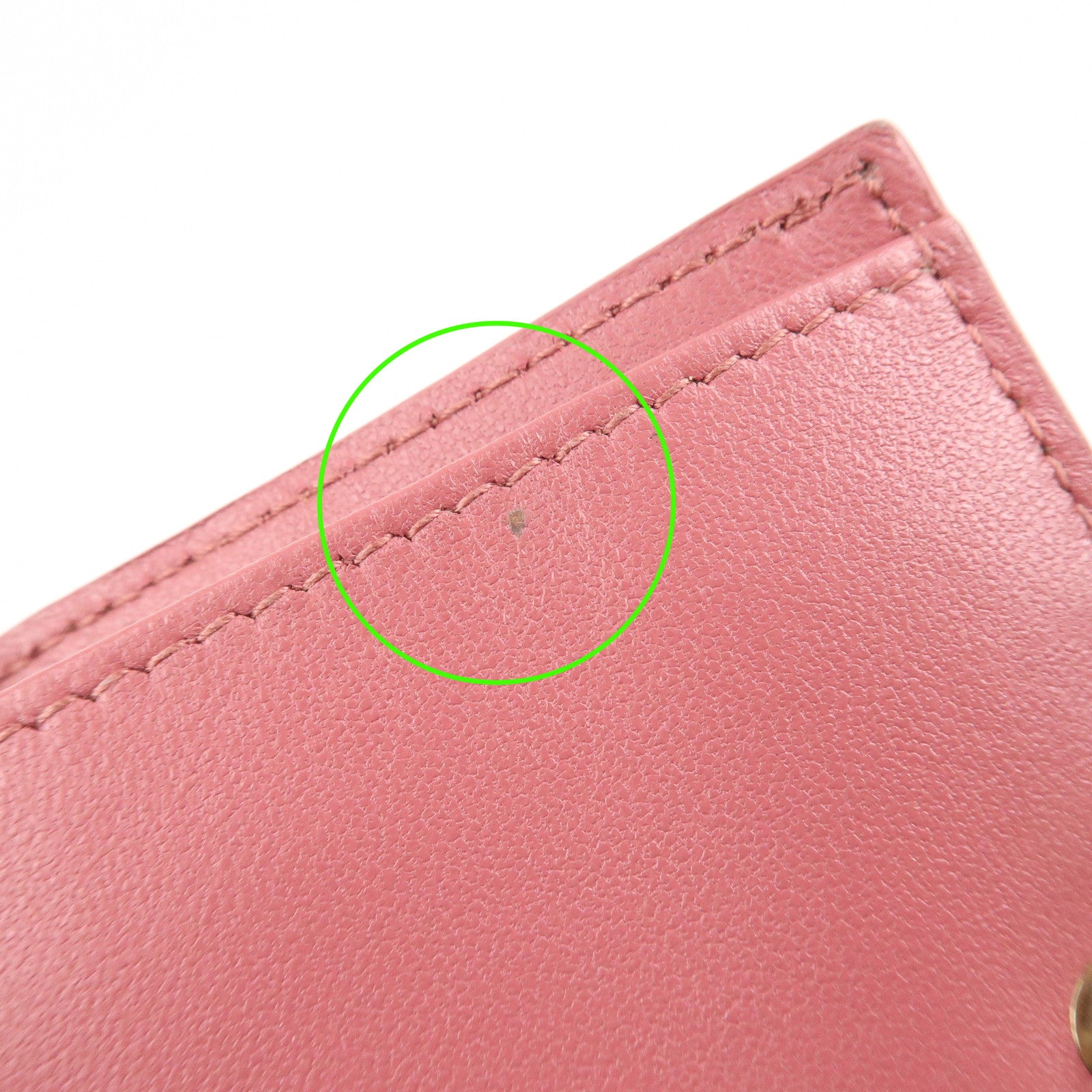 Christian Dior Logo Leather Tri-fold Small Compact Wallet Pink