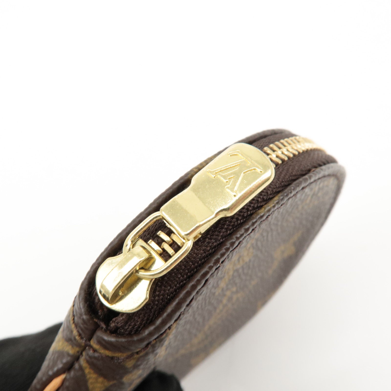 Louis Vuitton Monogram Porte Monnaie Rond Coin Case Brown M61926 Used