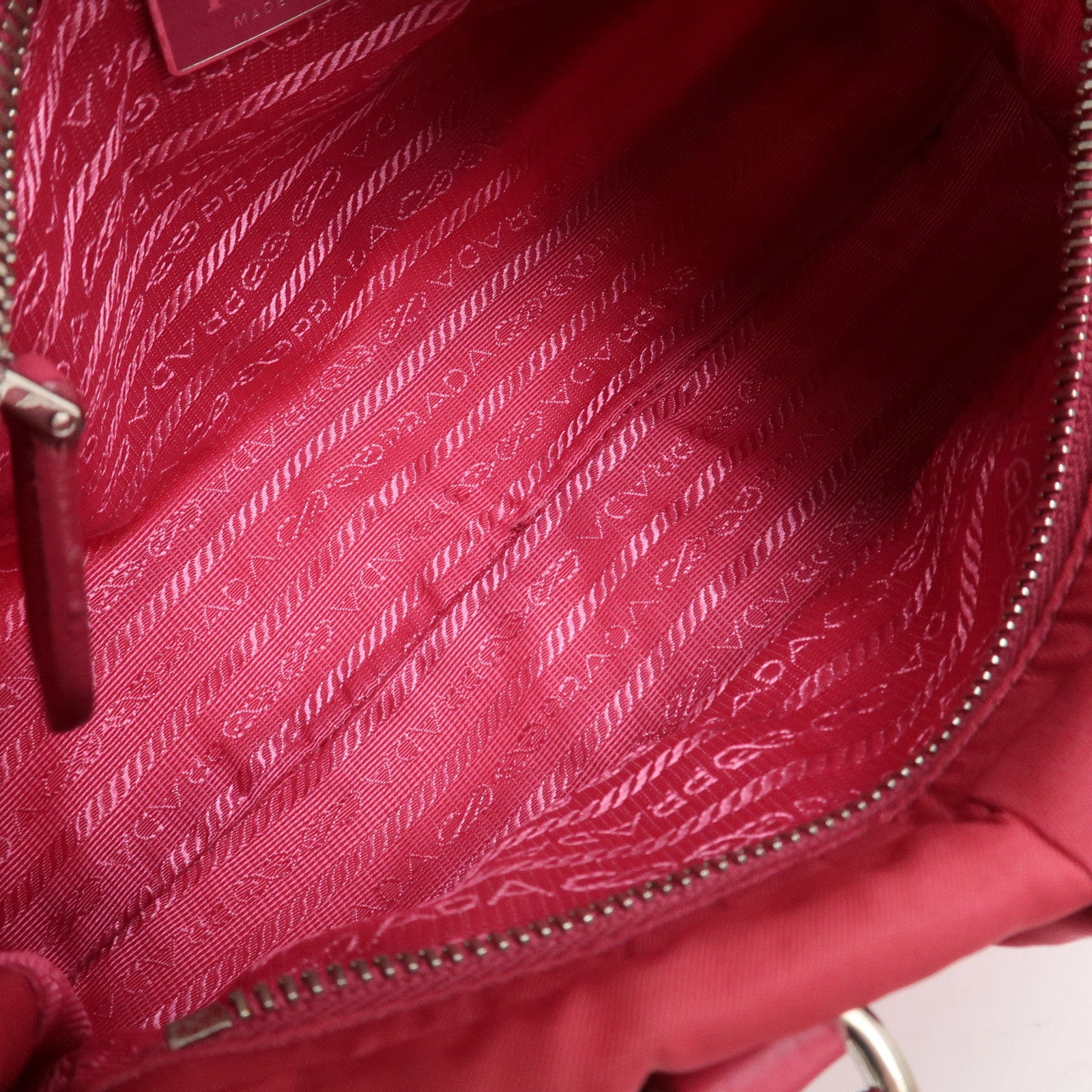 PRADA Logo Nylon Leather 2Way Bag Hand Bag Shoulder Bag Pink