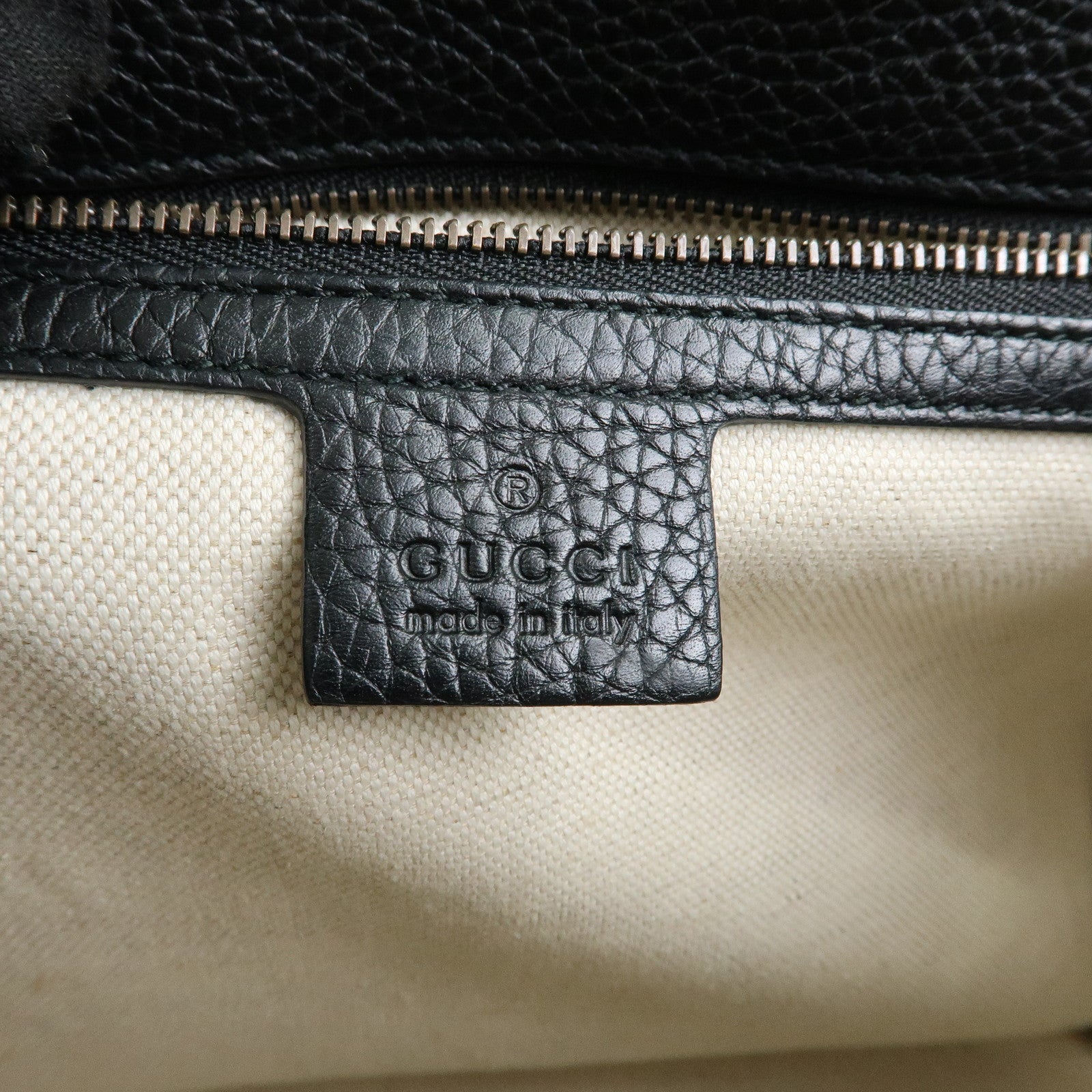 GUCCI Double G Calf Leather 2Way Bag Shoulder Bag Black 421890