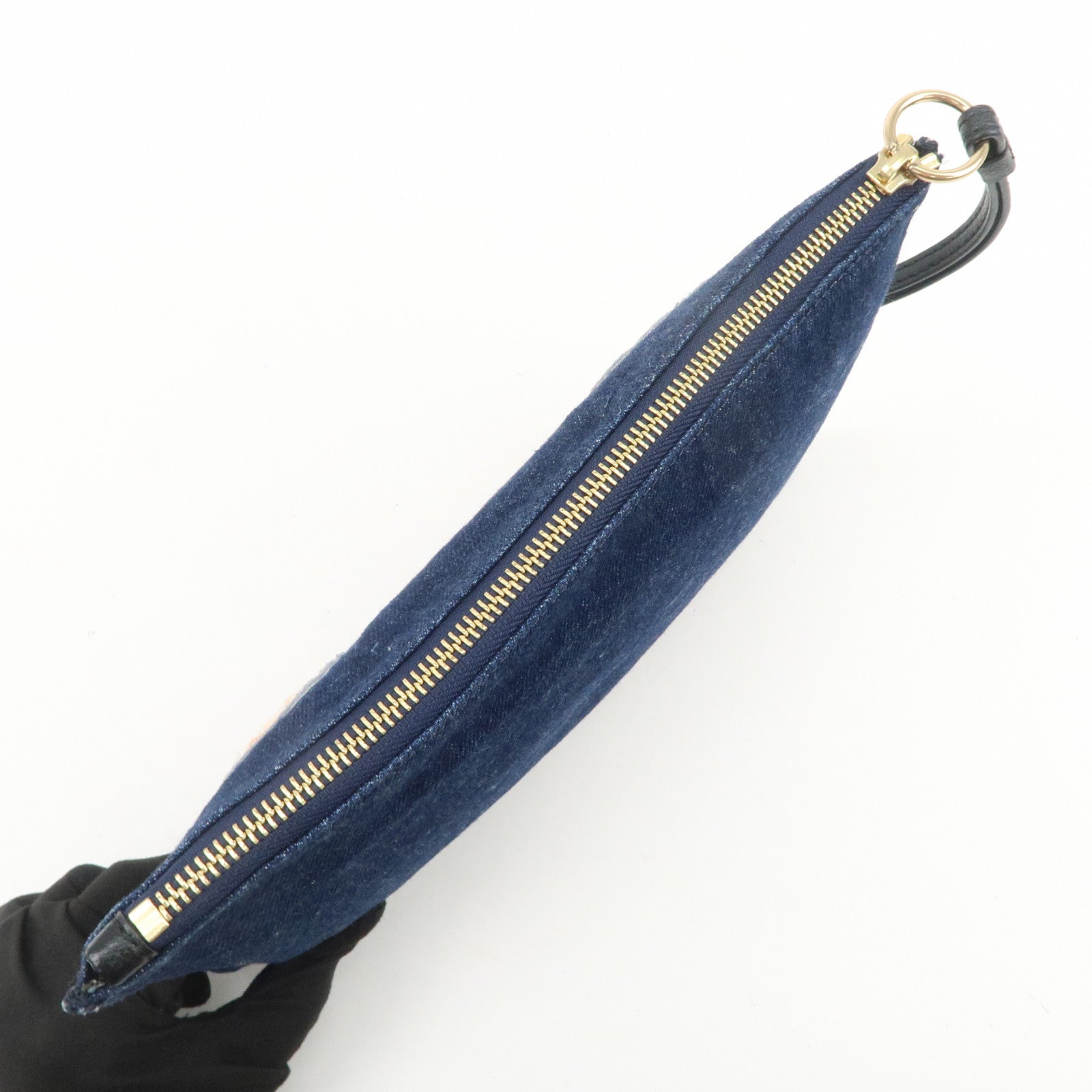 Chloe See By Chloe Patch Denim Clutch Bag Pouch Bag Blue