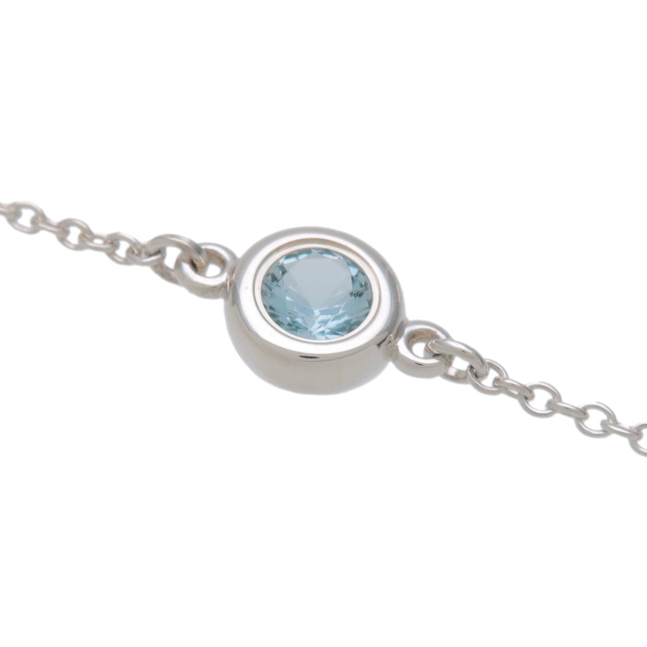 Tiffany & Co By the Yard 1P Aquamarine Bracelet 0.13ct SV925 Silver
