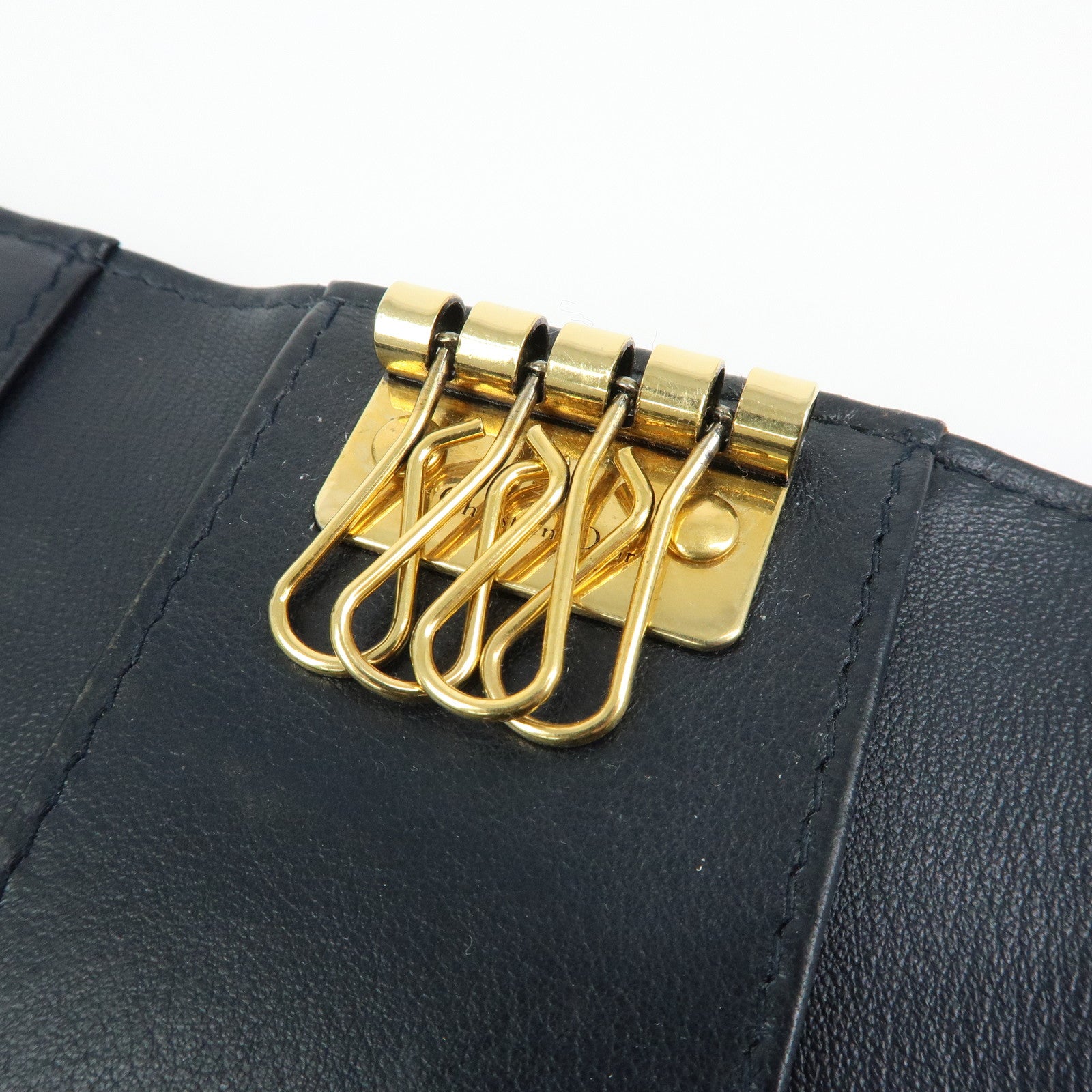 Christian Dior Saddle Oblique Jacquard Canvas Key Case Navy