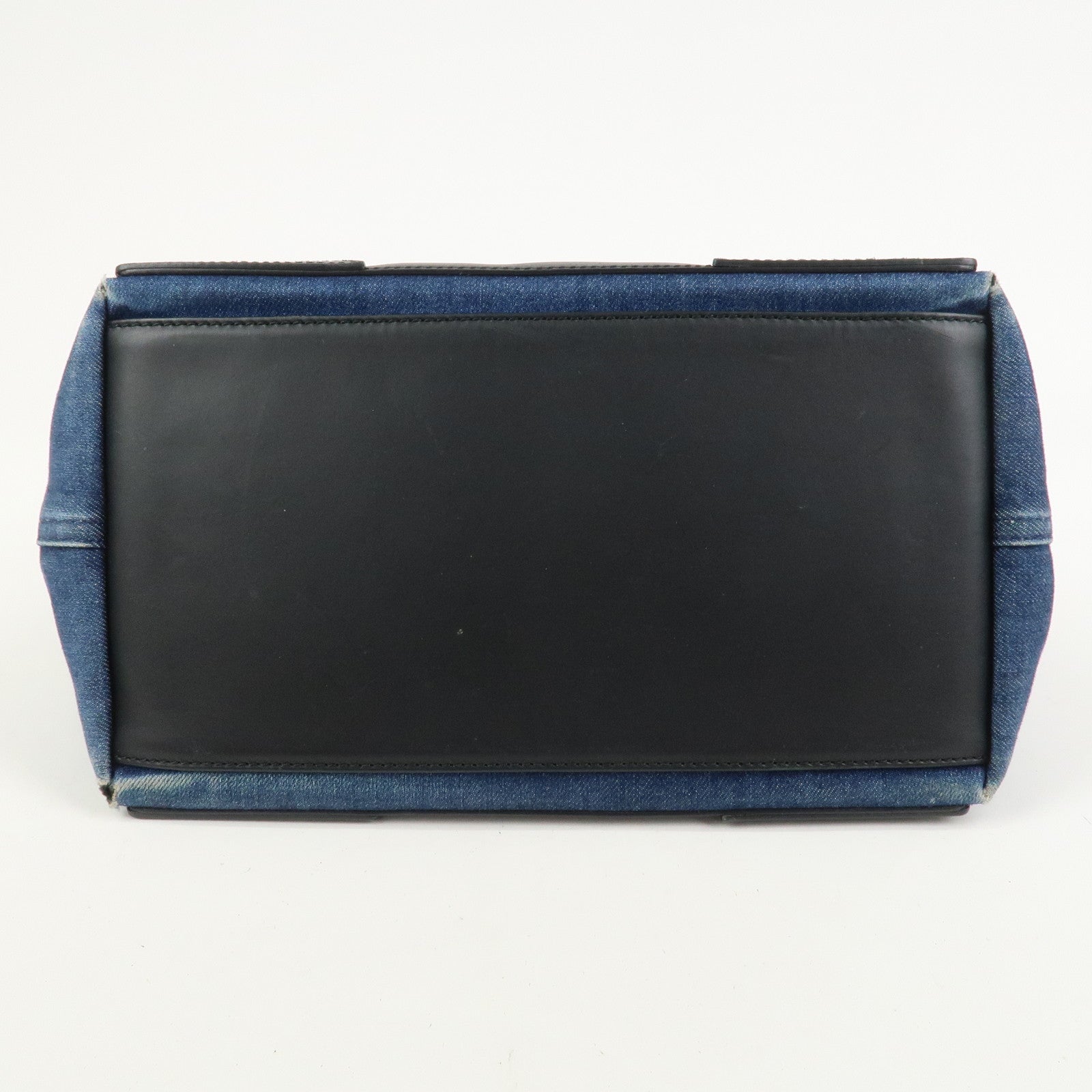 BALENCIAGA Navy Cabas Small Tote Bag Hand Bag Denim Black 339933