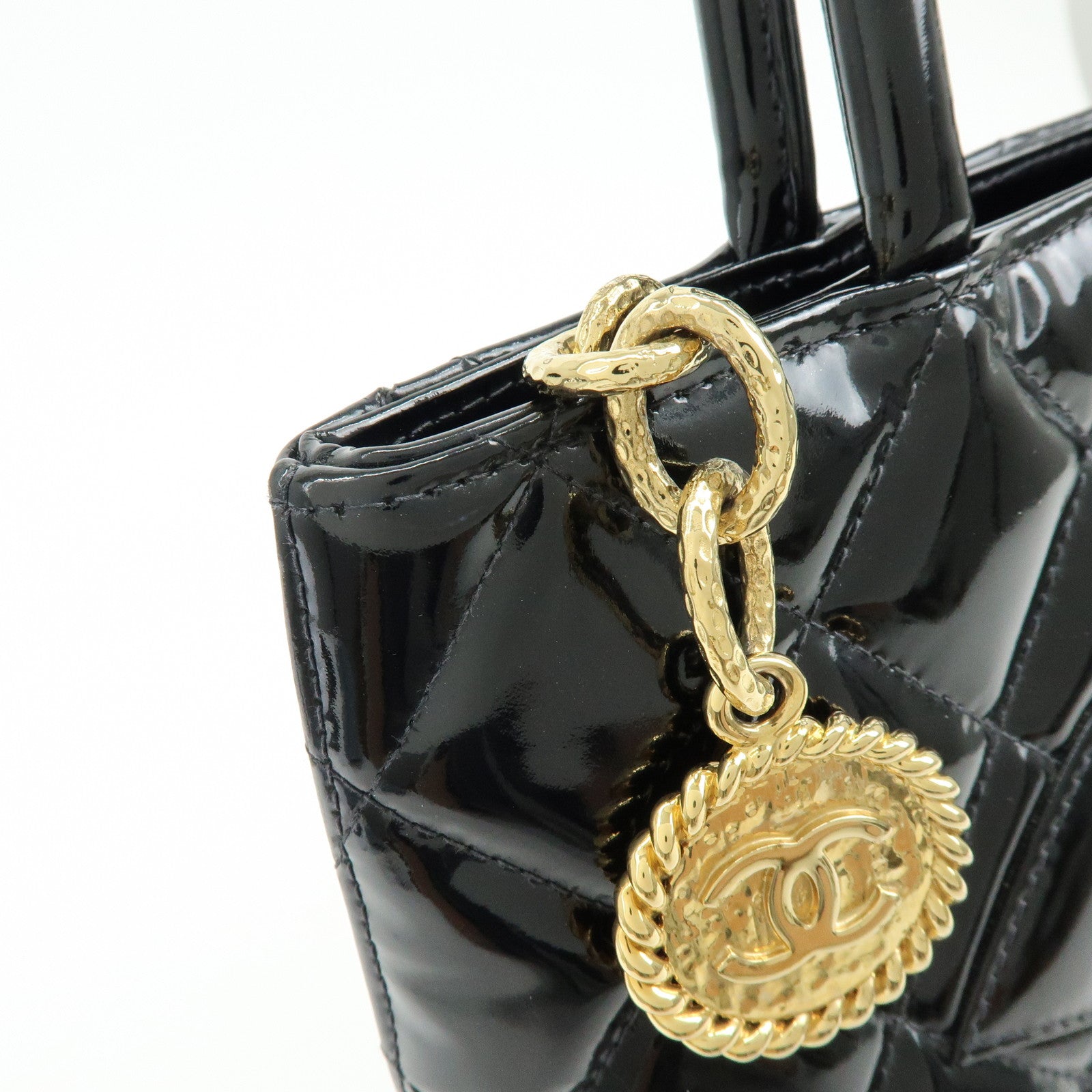 CHANEL Matelasse COCO Mark Medallion Tote Bag Hand Bag A01804
