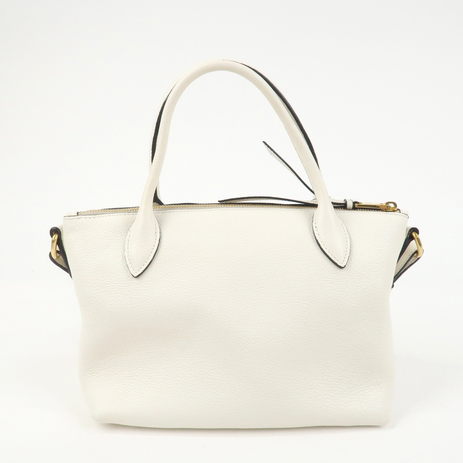 PRADA Vitello Daino Leather 2Way Bag Hand Shoulder Bag White 1BA111