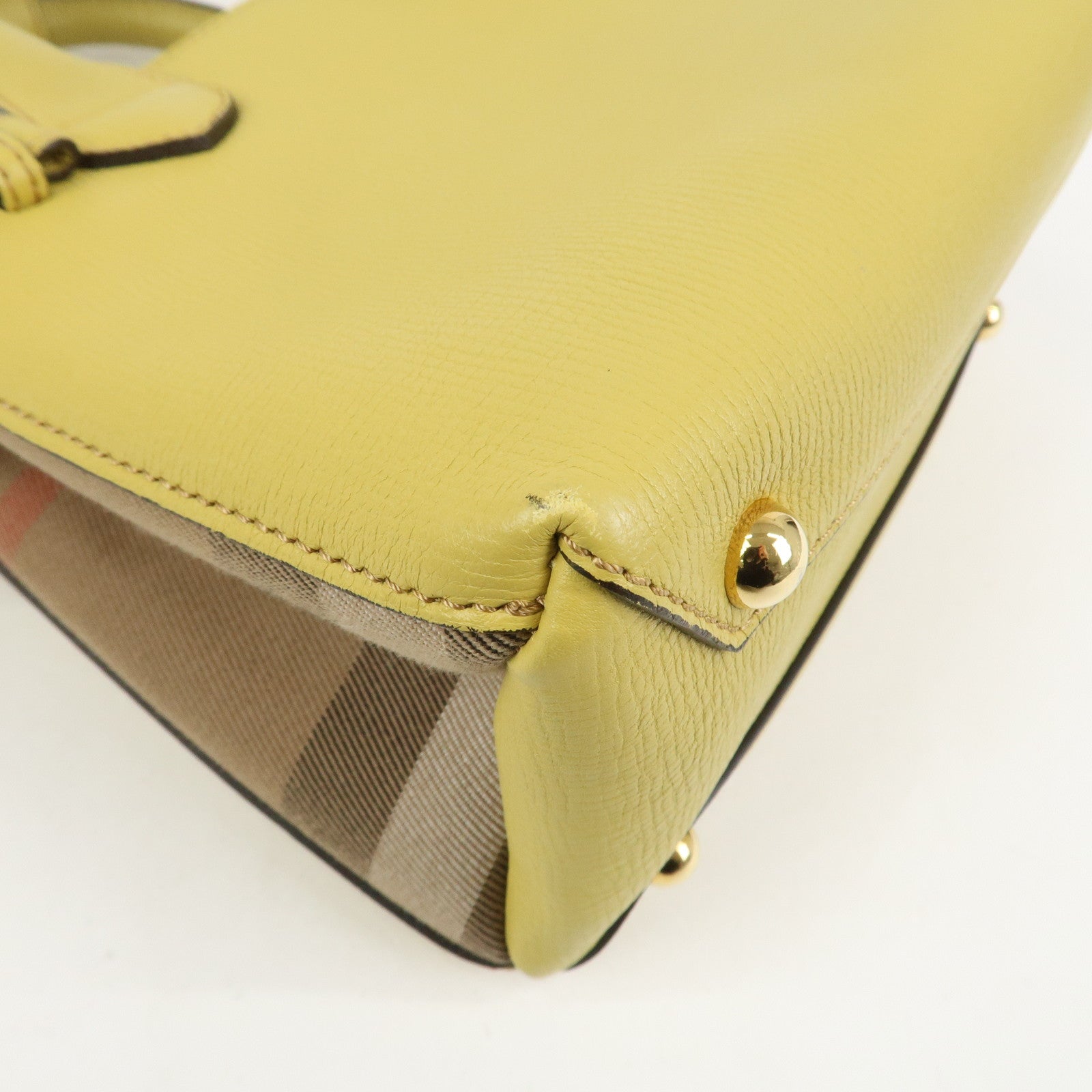 Burberry Banner Bag 2Way Leather Shoulder Hand Bag Nova Check