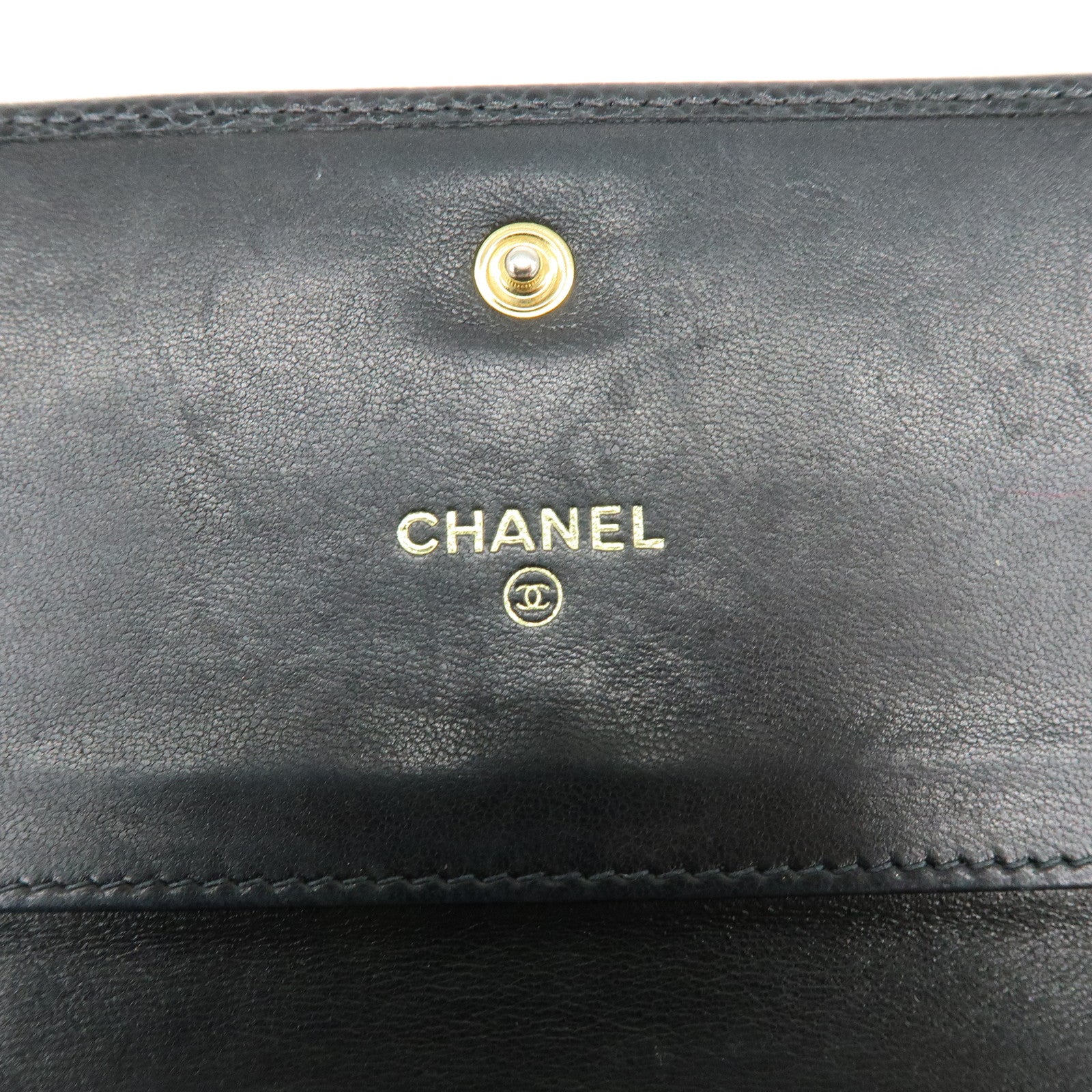 CHANEL COCO Mark Caviarskin Compact Flap Wallet Black