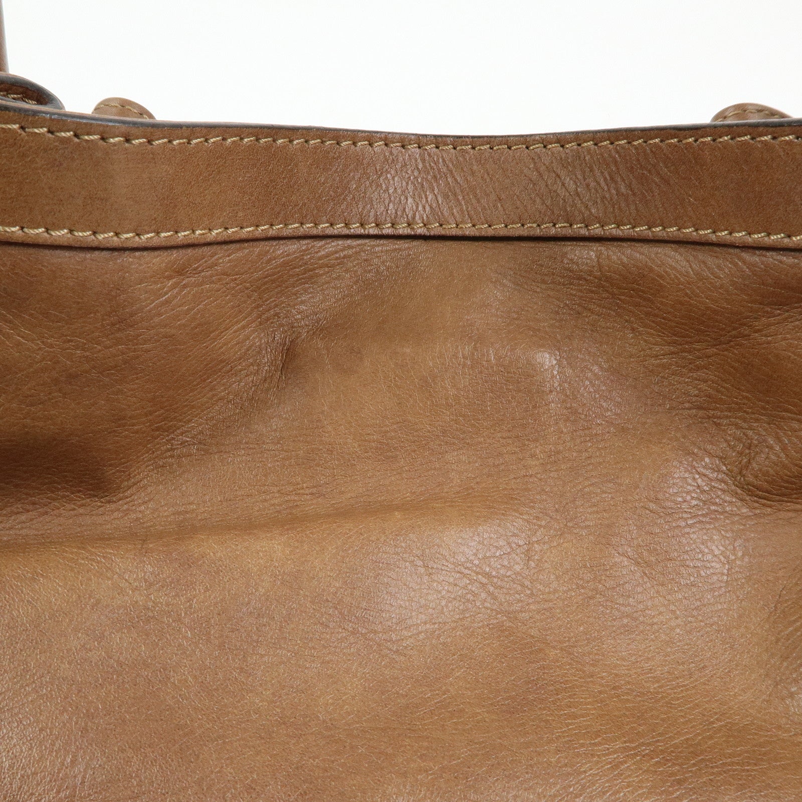 Chloe Victoria Leather Tote Bag Hand Bag Shoulder Bag Brown